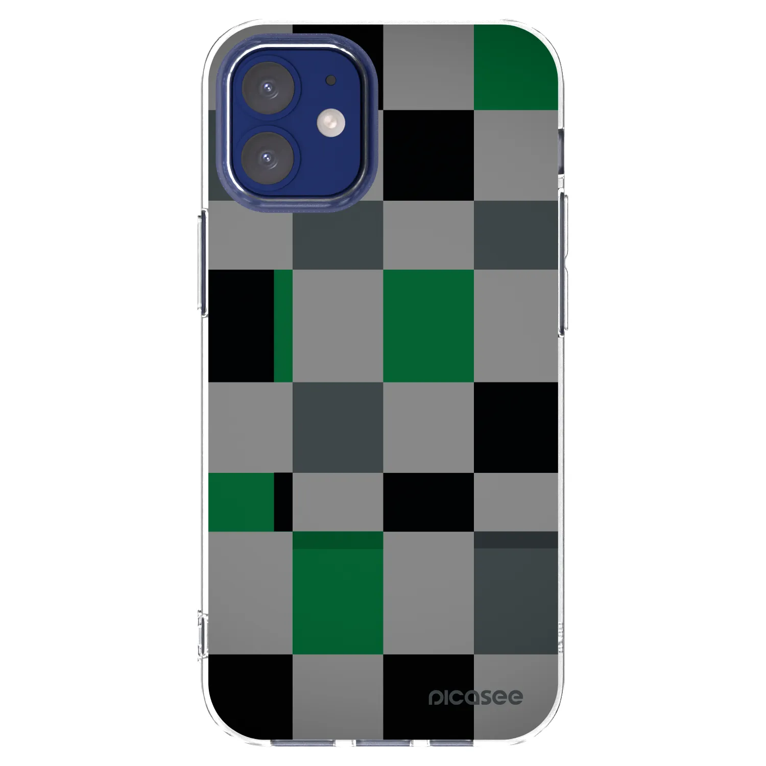 Picasee átlátszó szilikon tok az alábbi mobiltelefonokra Apple iPhone 12 mini - Block Grid
