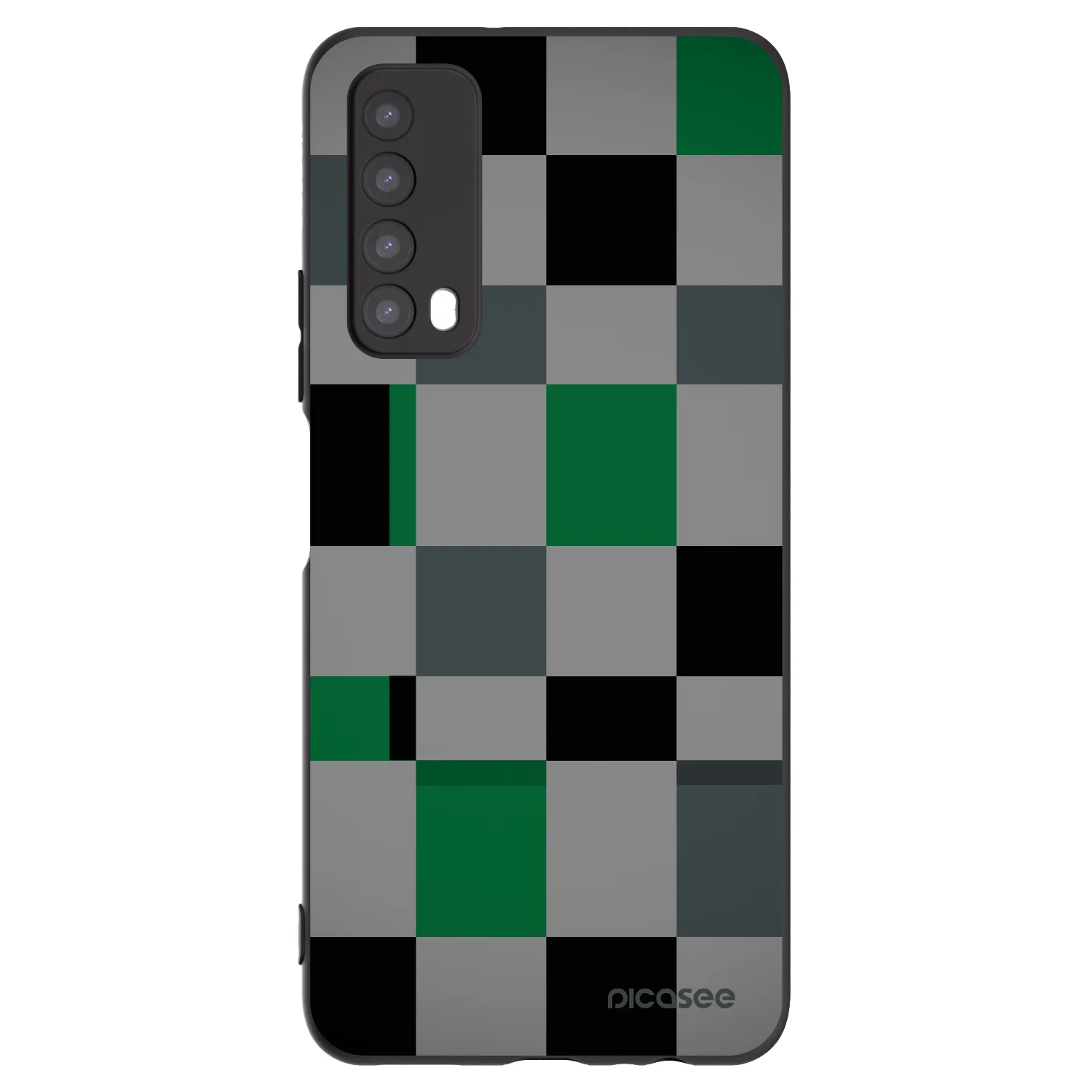 Picasee fekete szilikon tok az alábbi mobiltelefonokra Huawei P Smart 2021 - Block Grid