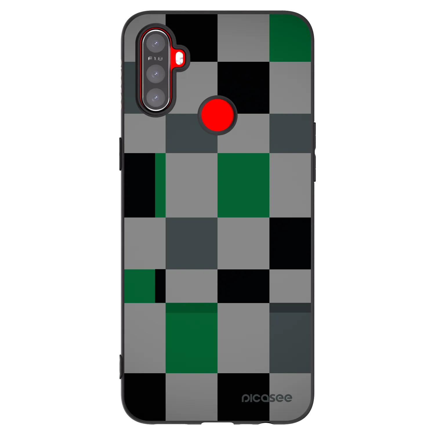Picasee fekete szilikon tok az alábbi mobiltelefonokra Realme C3 - Block Grid