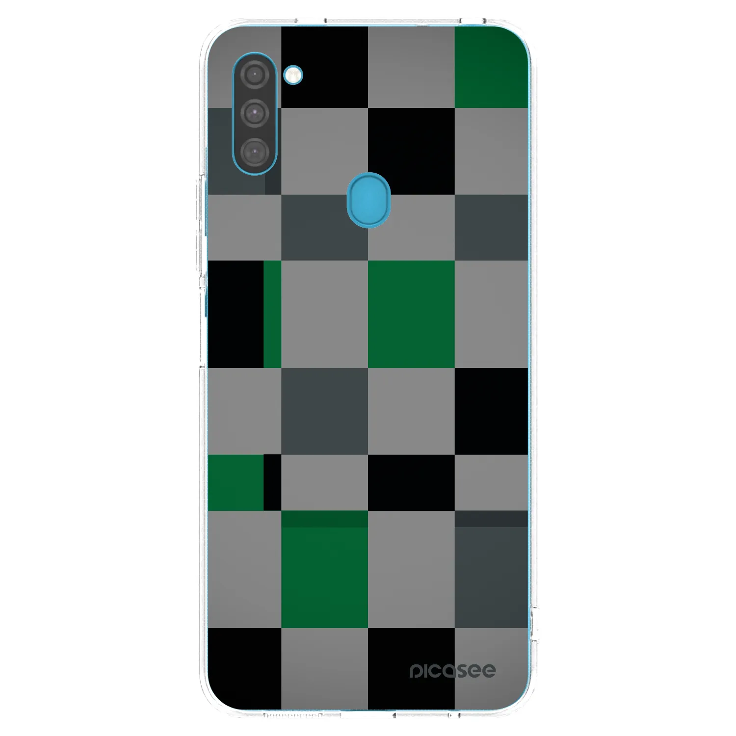 Picasee átlátszó szilikon tok az alábbi mobiltelefonokra Samsung Galaxy M11 - Block Grid