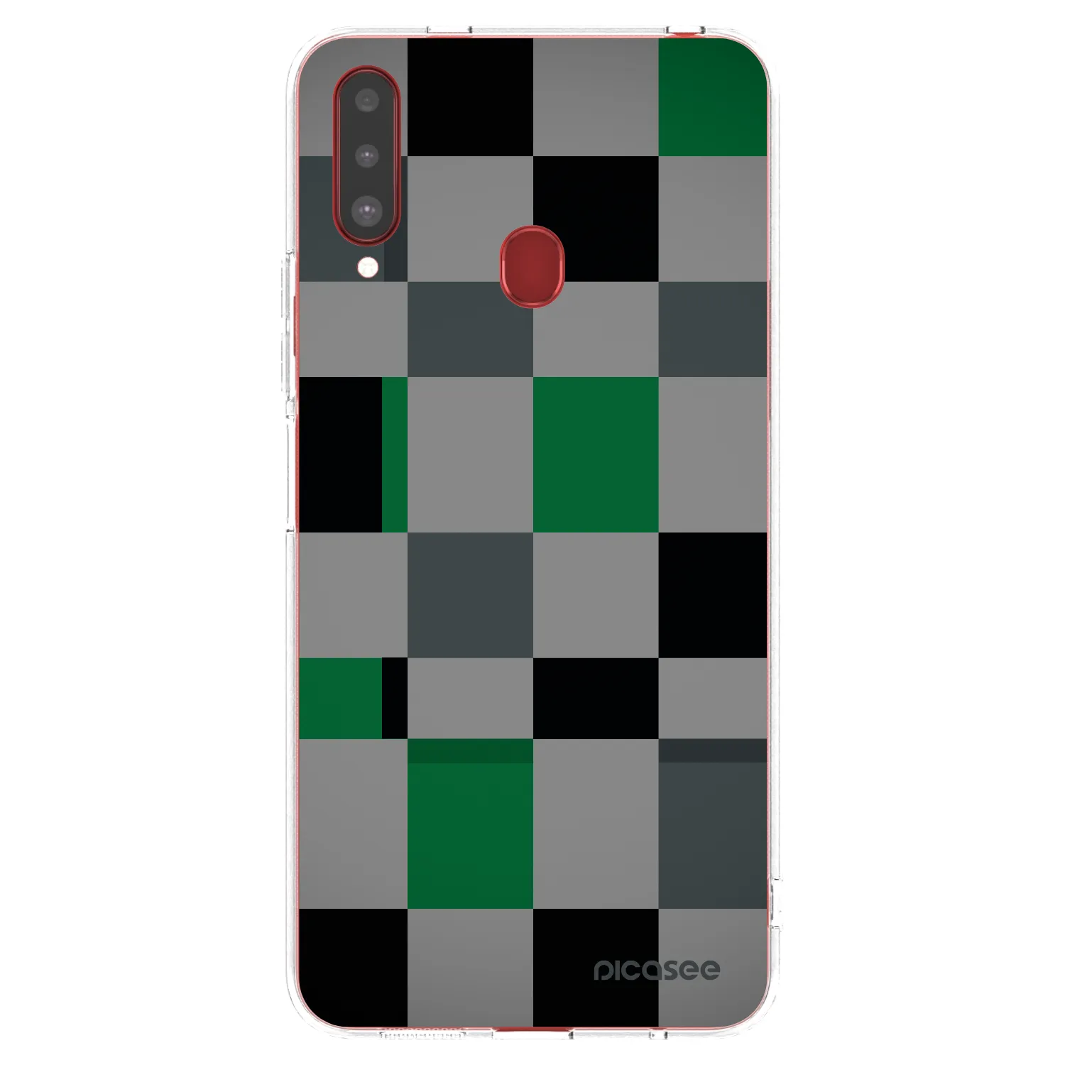 Picasee átlátszó szilikon tok az alábbi mobiltelefonokra Samsung Galaxy A20s - Block Grid
