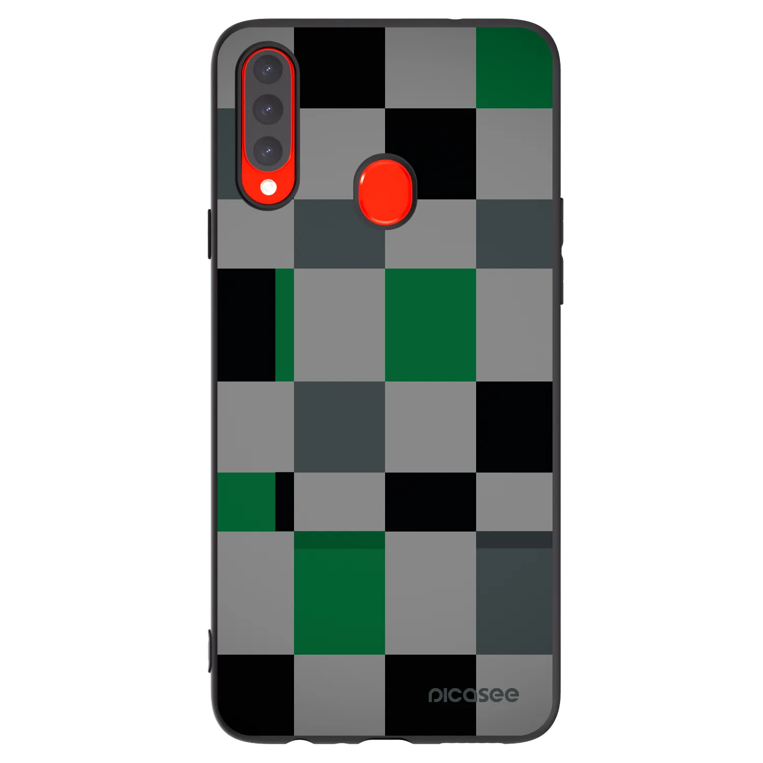 Picasee fekete szilikon tok az alábbi mobiltelefonokra Samsung Galaxy A20s - Block Grid