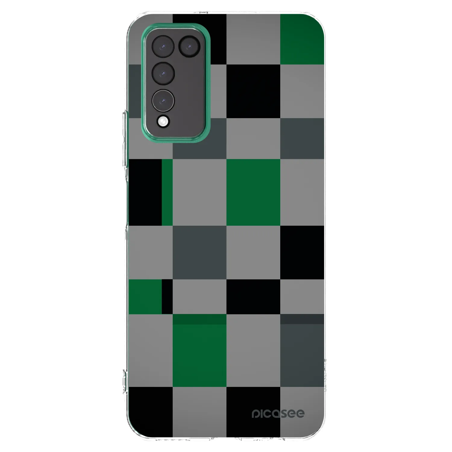 Picasee átlátszó szilikon tok az alábbi mobiltelefonokra Honor 10X Lite - Block Grid