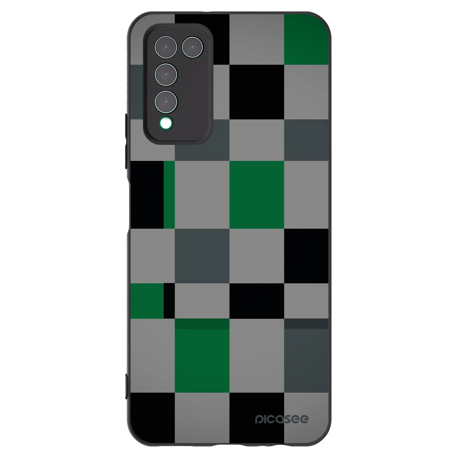 Picasee fekete szilikon tok az alábbi mobiltelefonokra Honor 10X Lite - Block Grid