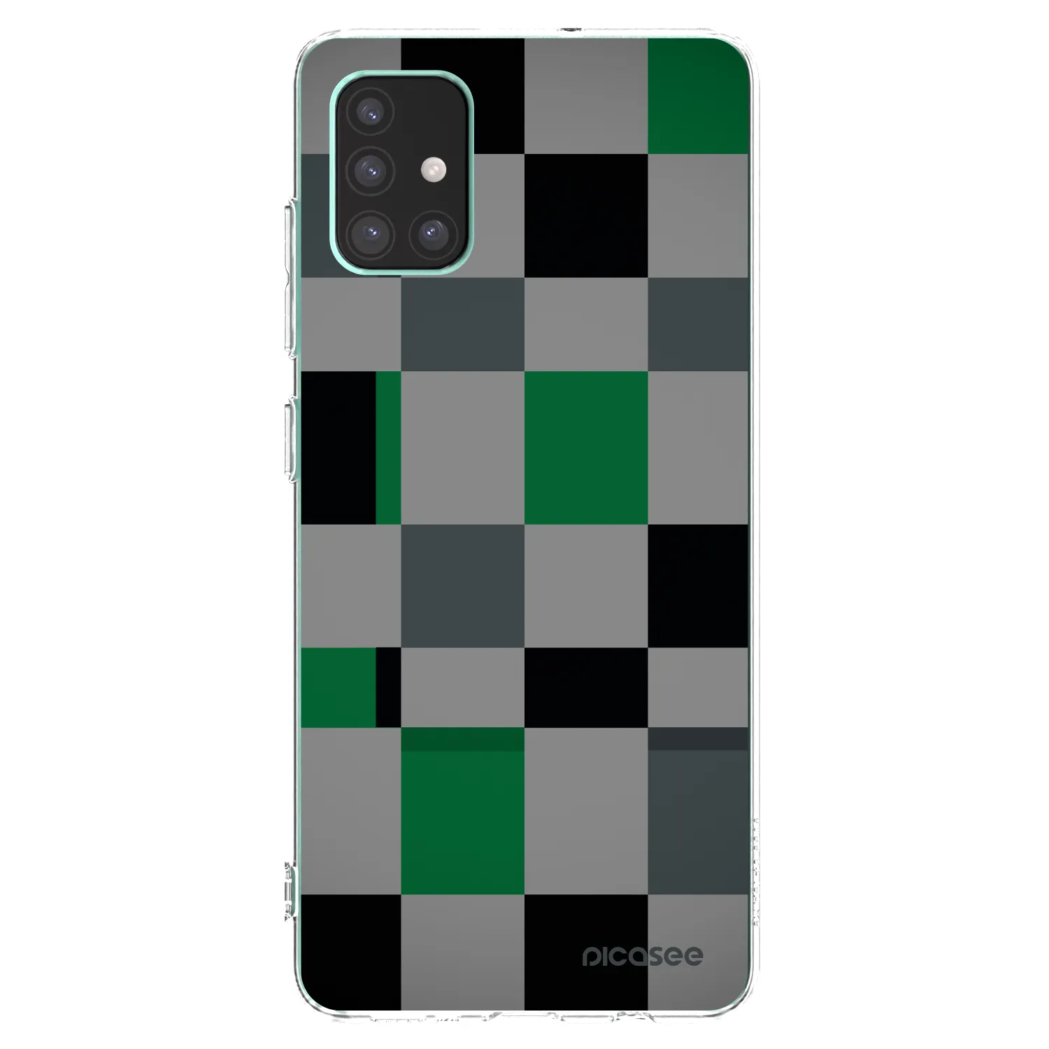 Picasee átlátszó szilikon tok az alábbi mobiltelefonokra Samsung Galaxy M51 M515F - Block Grid