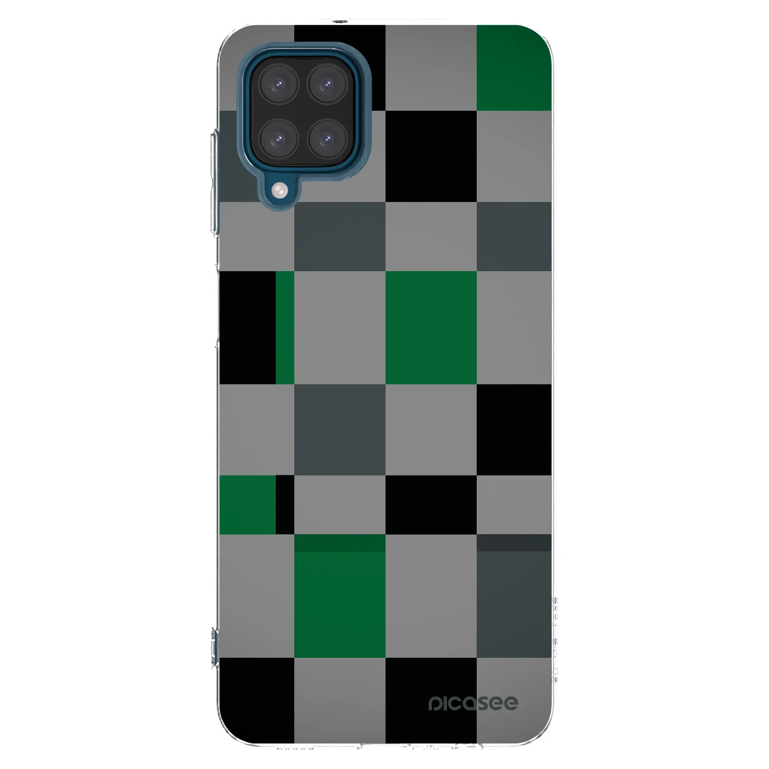 Picasee átlátszó szilikon tok az alábbi mobiltelefonokra Samsung Galaxy A12 A125F - Block Grid