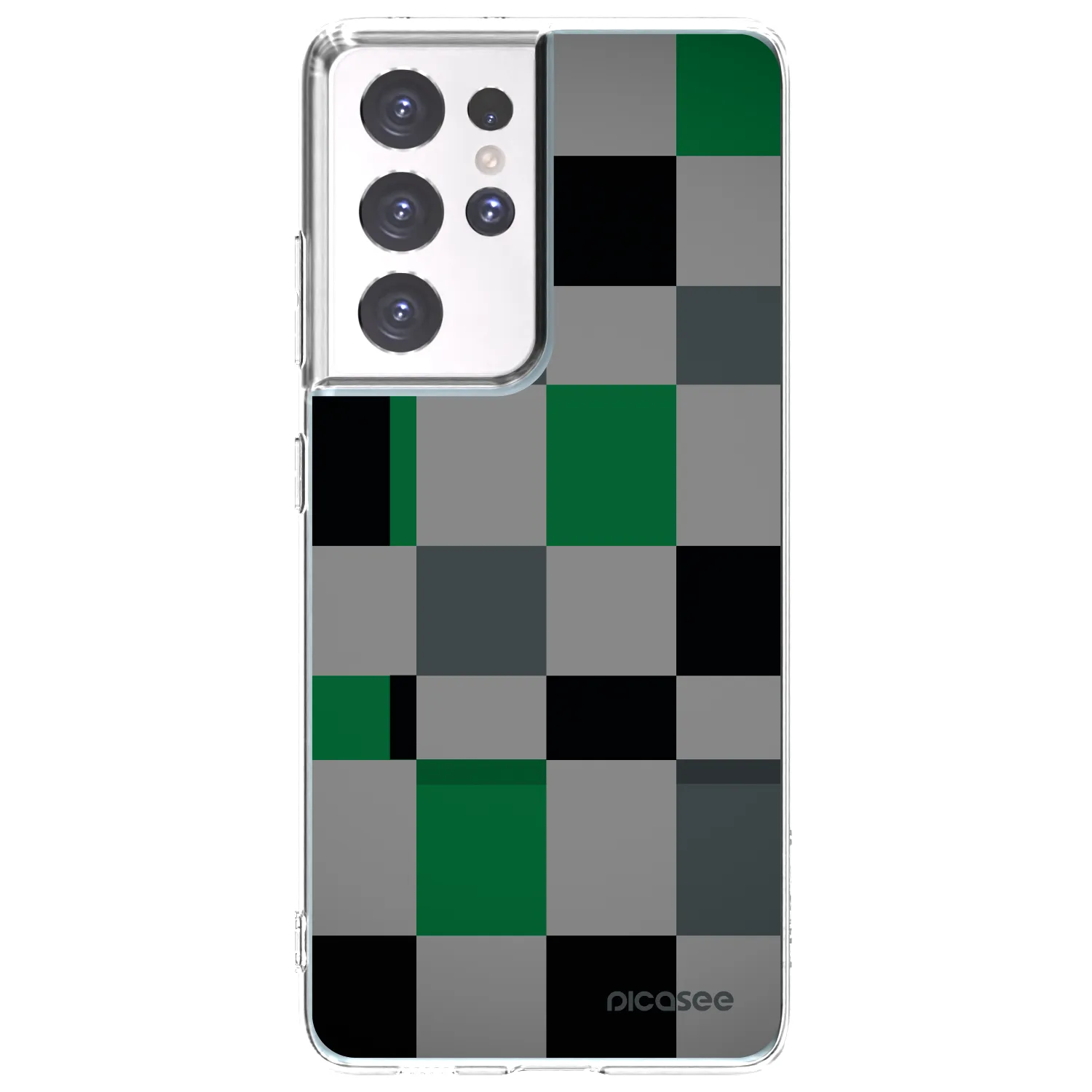 Picasee átlátszó szilikon tok az alábbi mobiltelefonokra Samsung Galaxy S21 Ultra 5G G998B - Block Grid