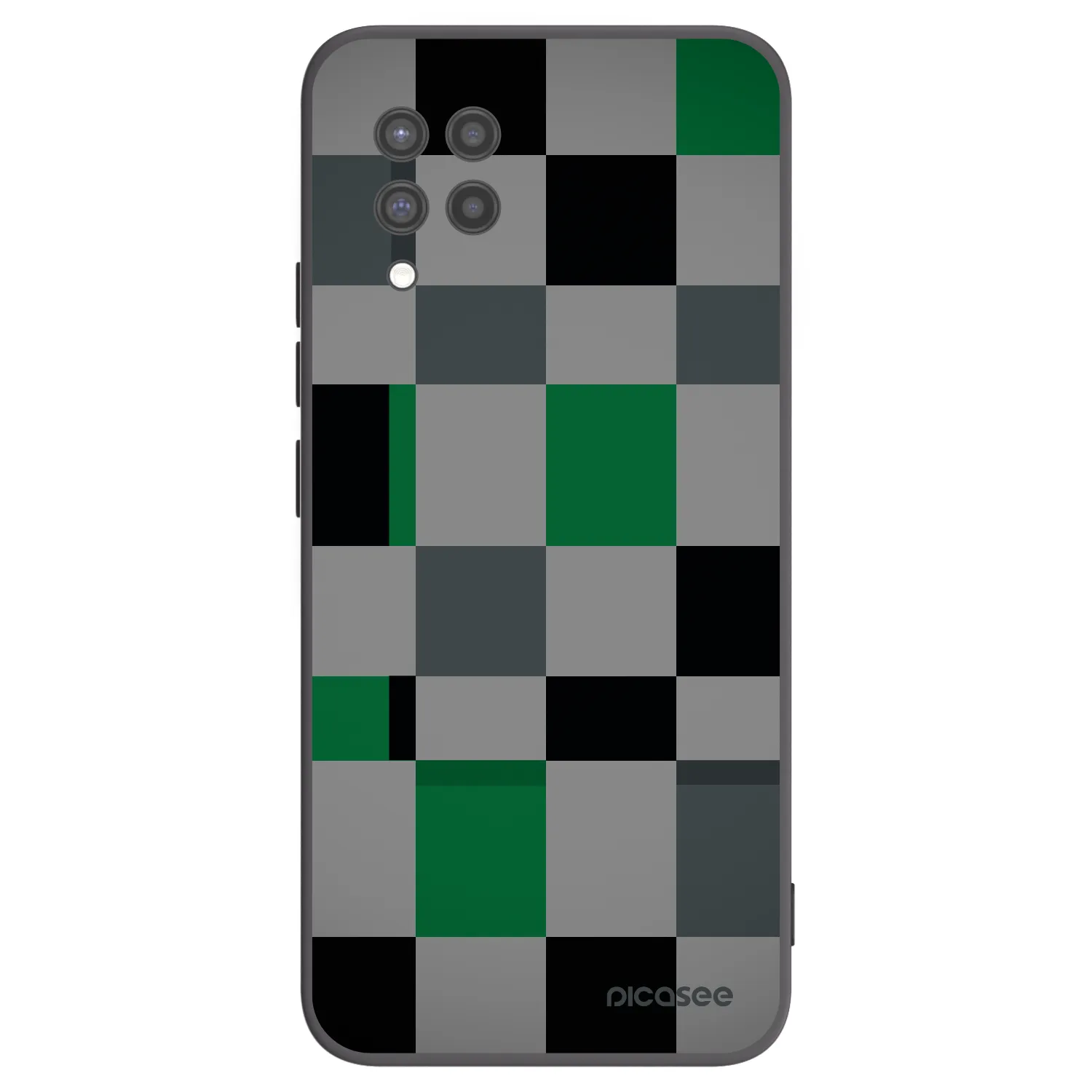 Picasee fekete szilikon tok az alábbi mobiltelefonokra Samsung Galaxy A42 A426B - Block Grid