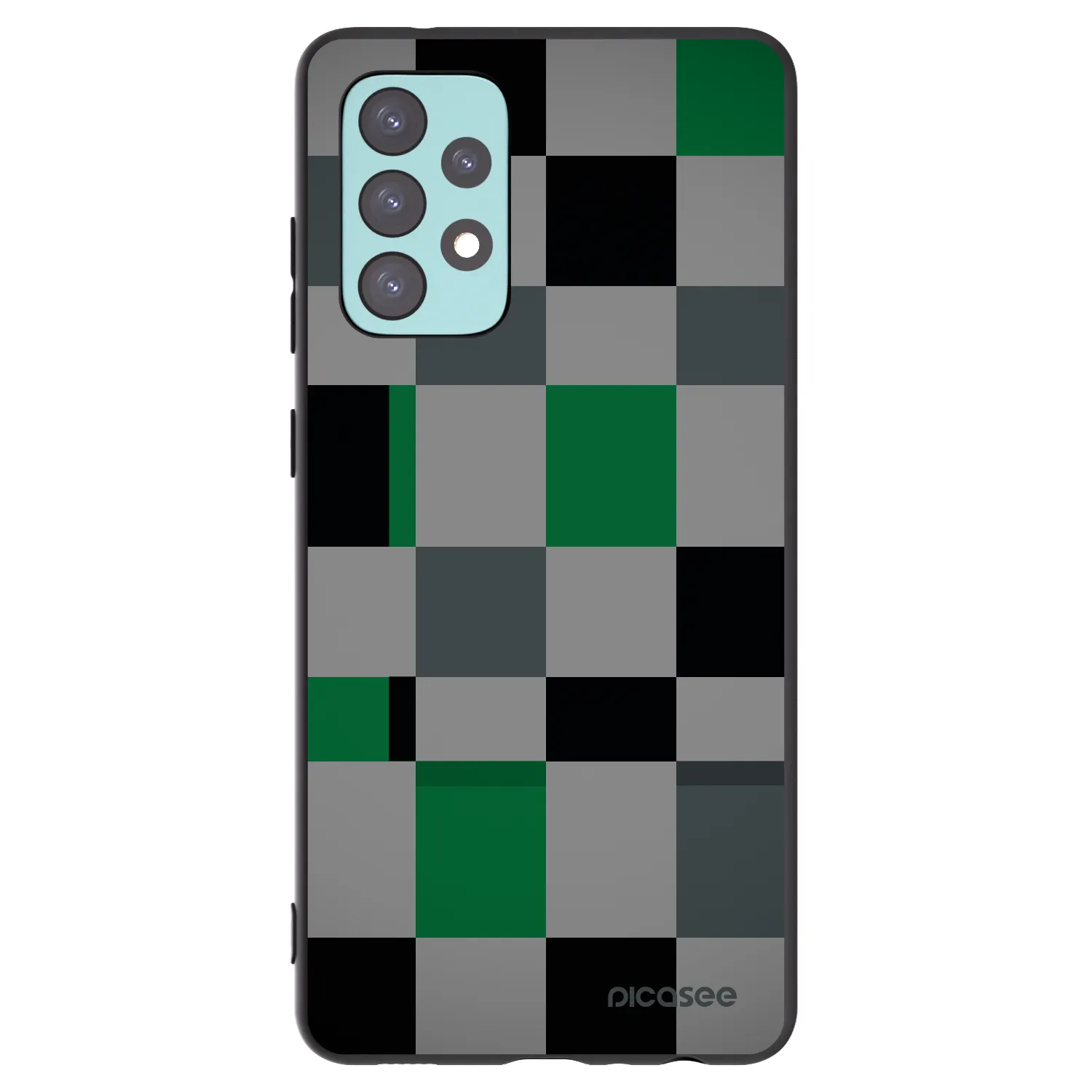 Picasee fekete szilikon tok az alábbi mobiltelefonokra Samsung Galaxy A72 A725F - Block Grid