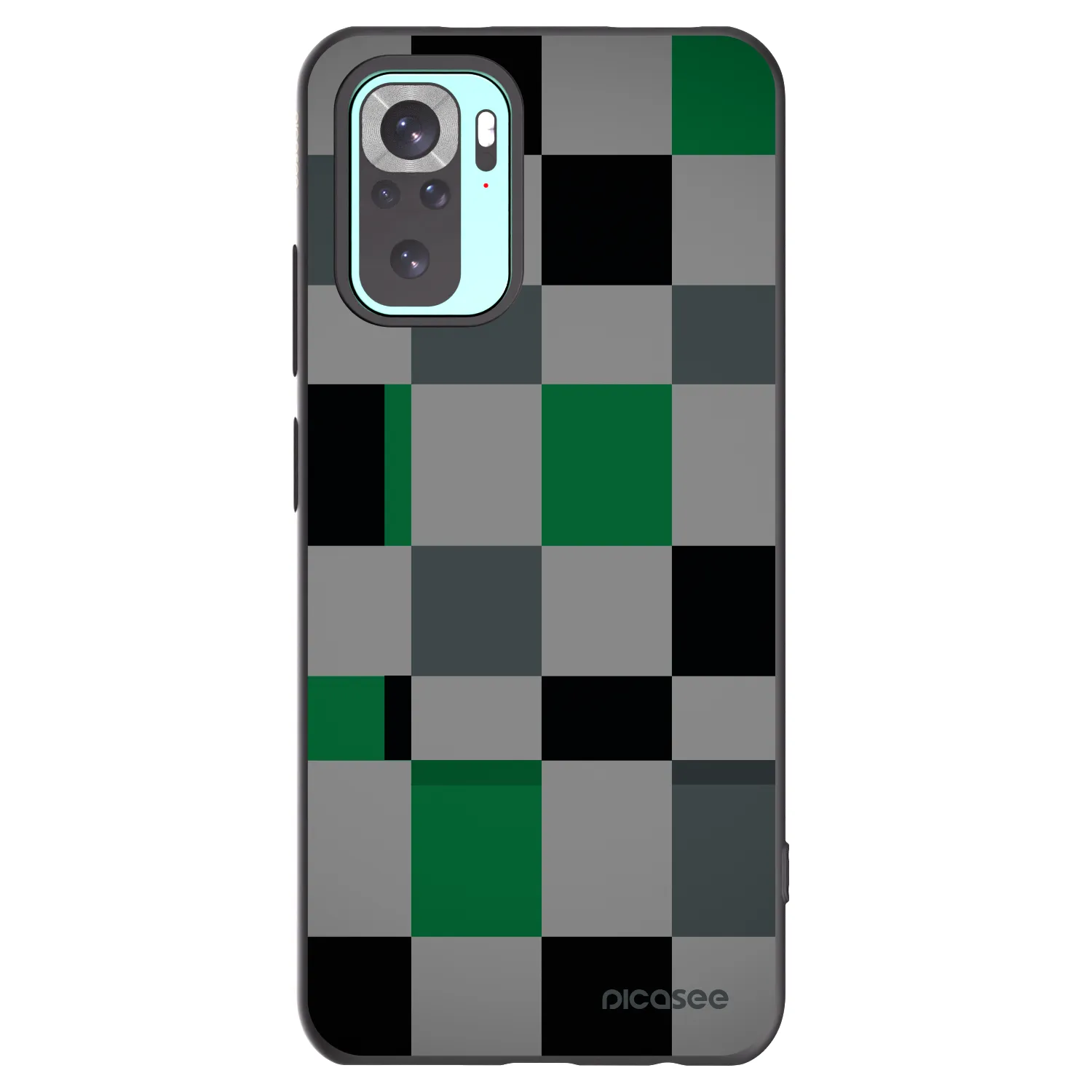 Picasee fekete szilikon tok az alábbi mobiltelefonokra Xiaomi Redmi Note 10 Pro - Block Grid