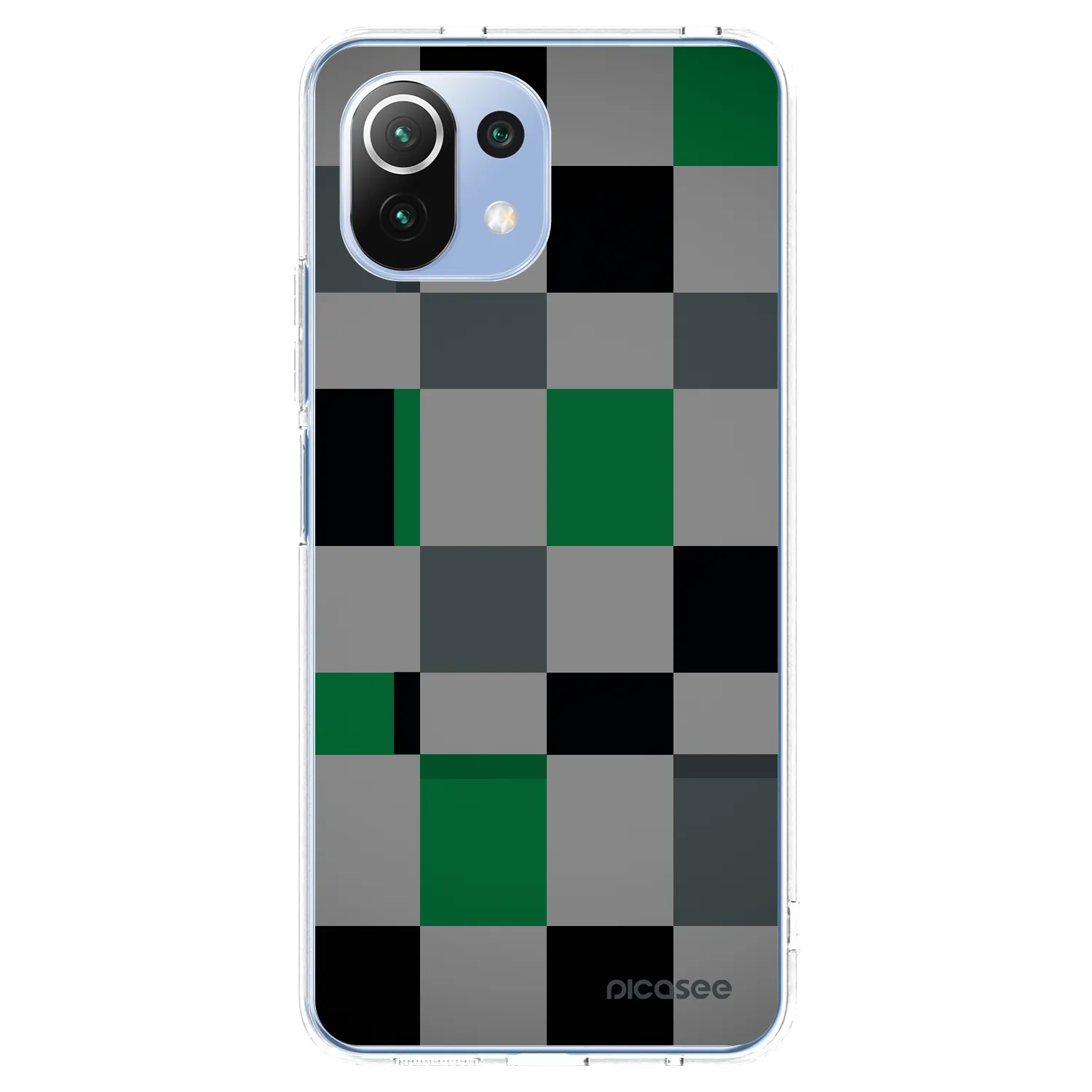 Picasee átlátszó szilikon tok az alábbi mobiltelefonokra Xiaomi Mi 11 Lite - Block Grid