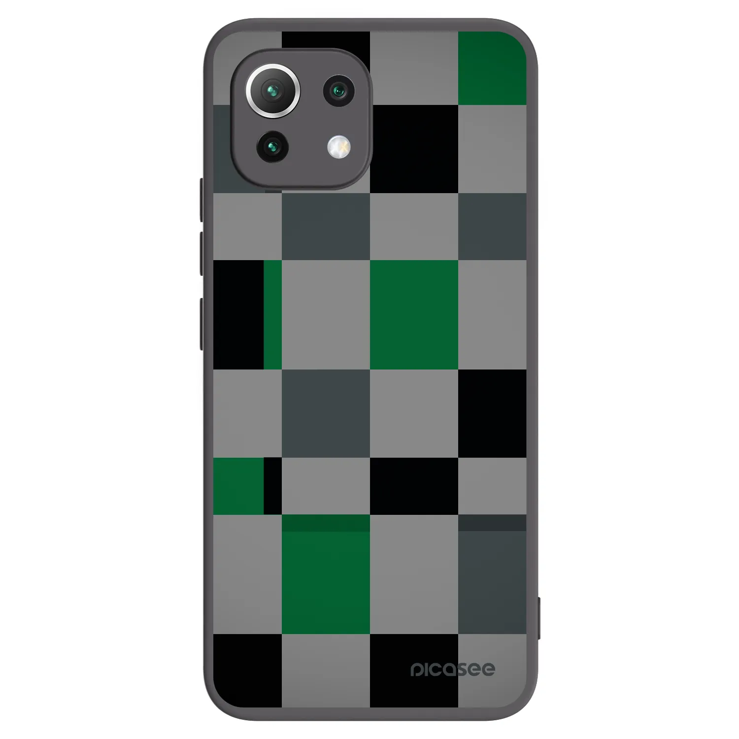 Picasee fekete szilikon tok az alábbi mobiltelefonokra Xiaomi Mi 11 Lite - Block Grid