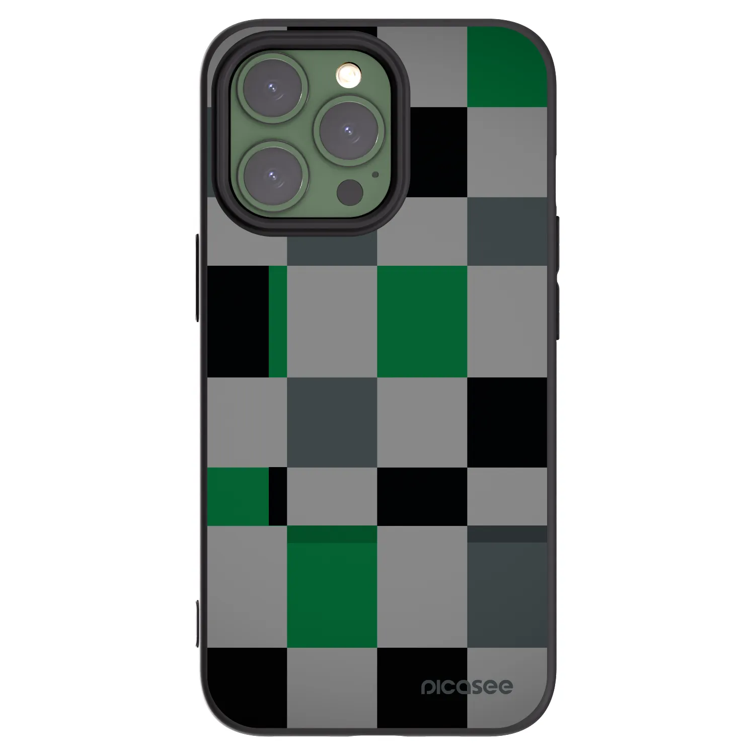 Picasee fekete szilikon tok az alábbi mobiltelefonokra Apple iPhone 13 Pro - Block Grid