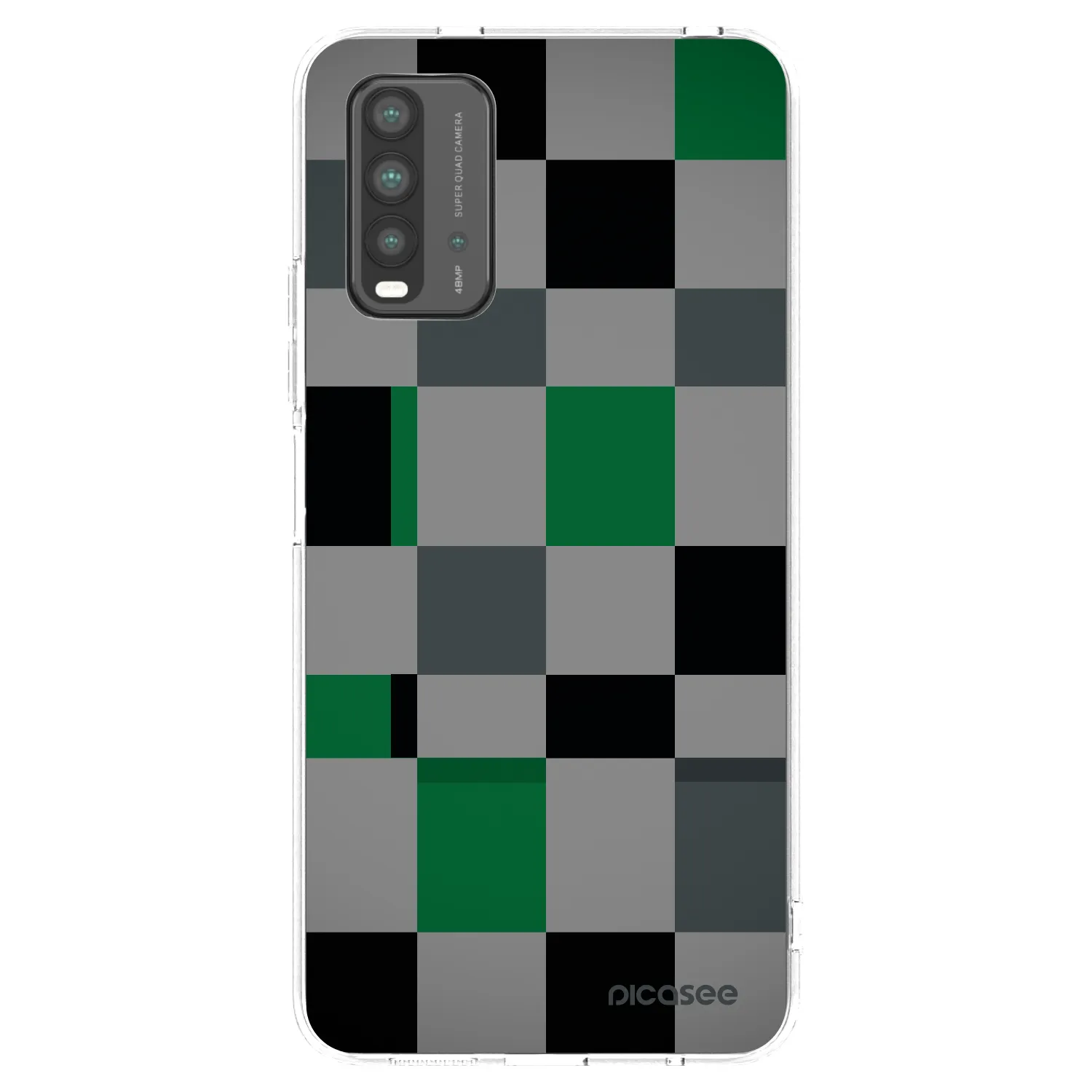 Picasee átlátszó szilikon tok az alábbi mobiltelefonokra Xiaomi Redmi 9T - Block Grid