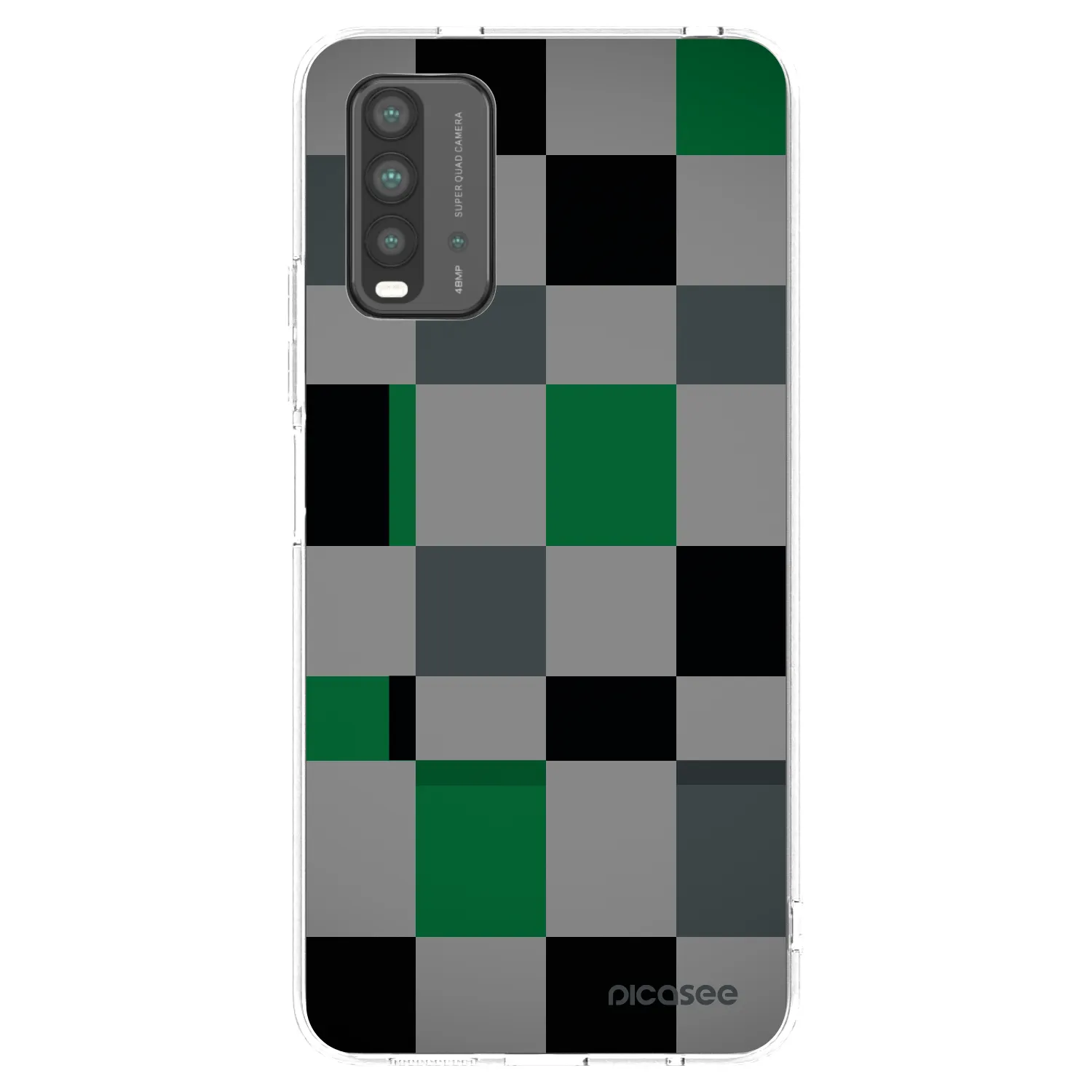 Picasee fekete szilikon tok az alábbi mobiltelefonokra Xiaomi Redmi 9T - Block Grid