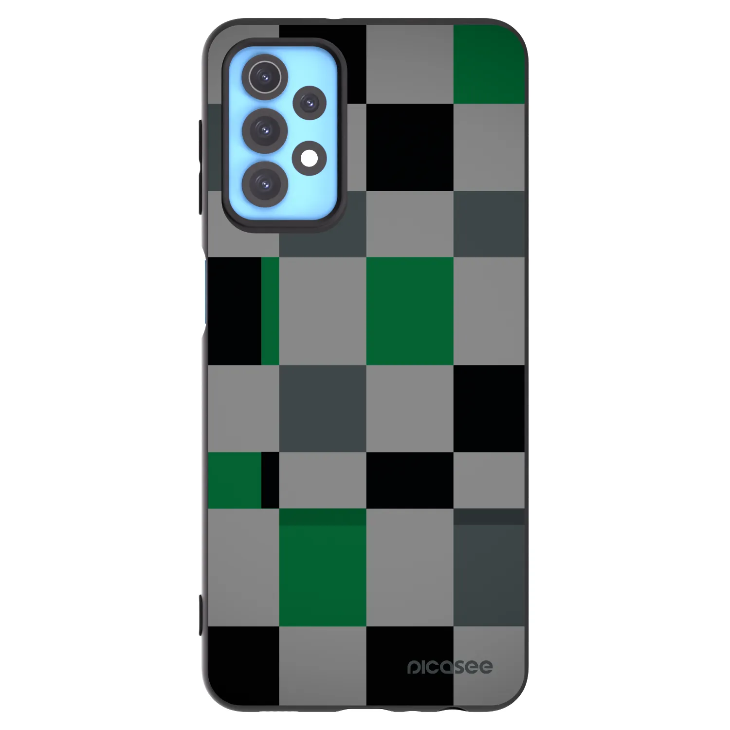 Picasee fekete szilikon tok az alábbi mobiltelefonokra Samsung Galaxy A32 4G SM-A325F - Block Grid