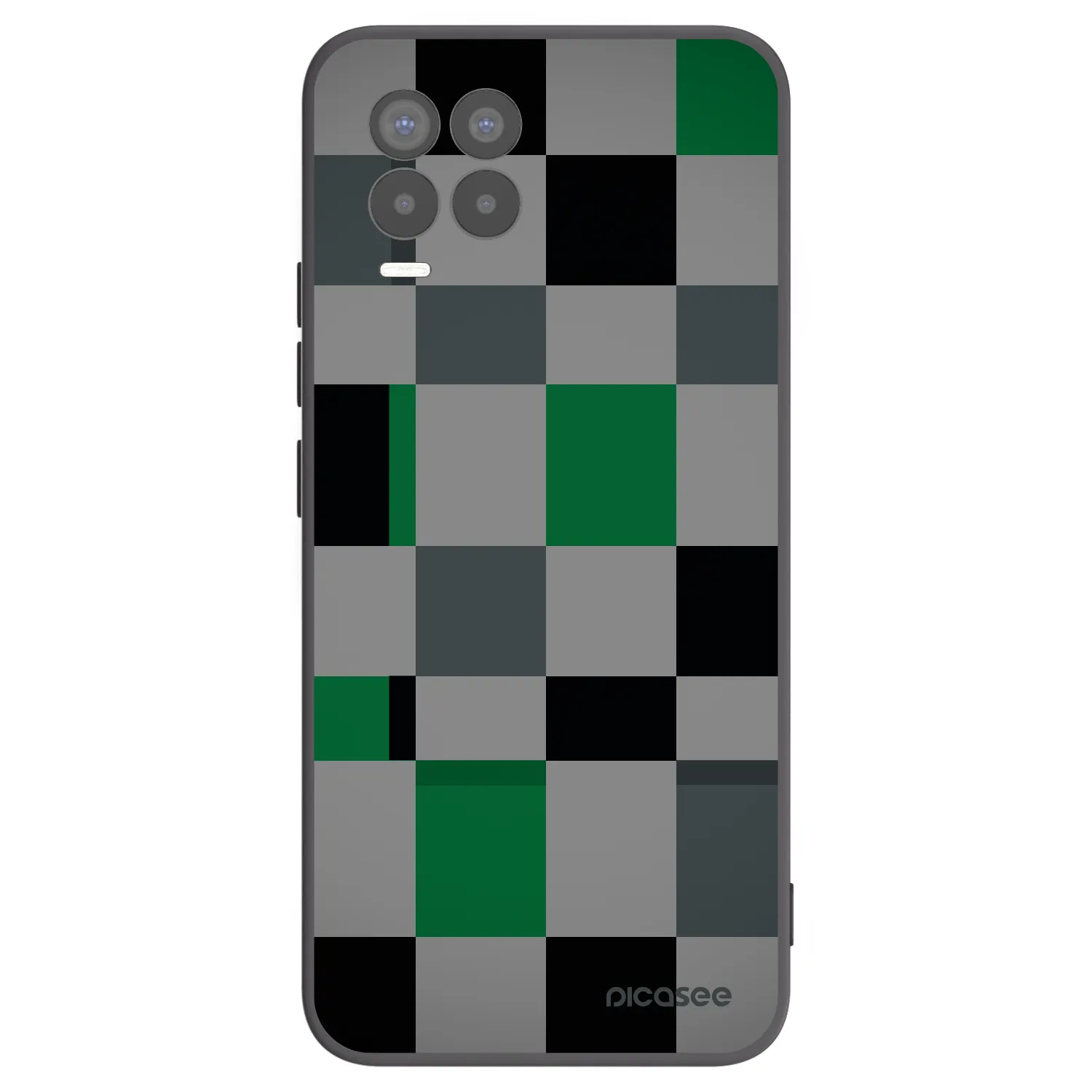 Picasee fekete szilikon tok az alábbi mobiltelefonokra Realme 8 Pro - Block Grid