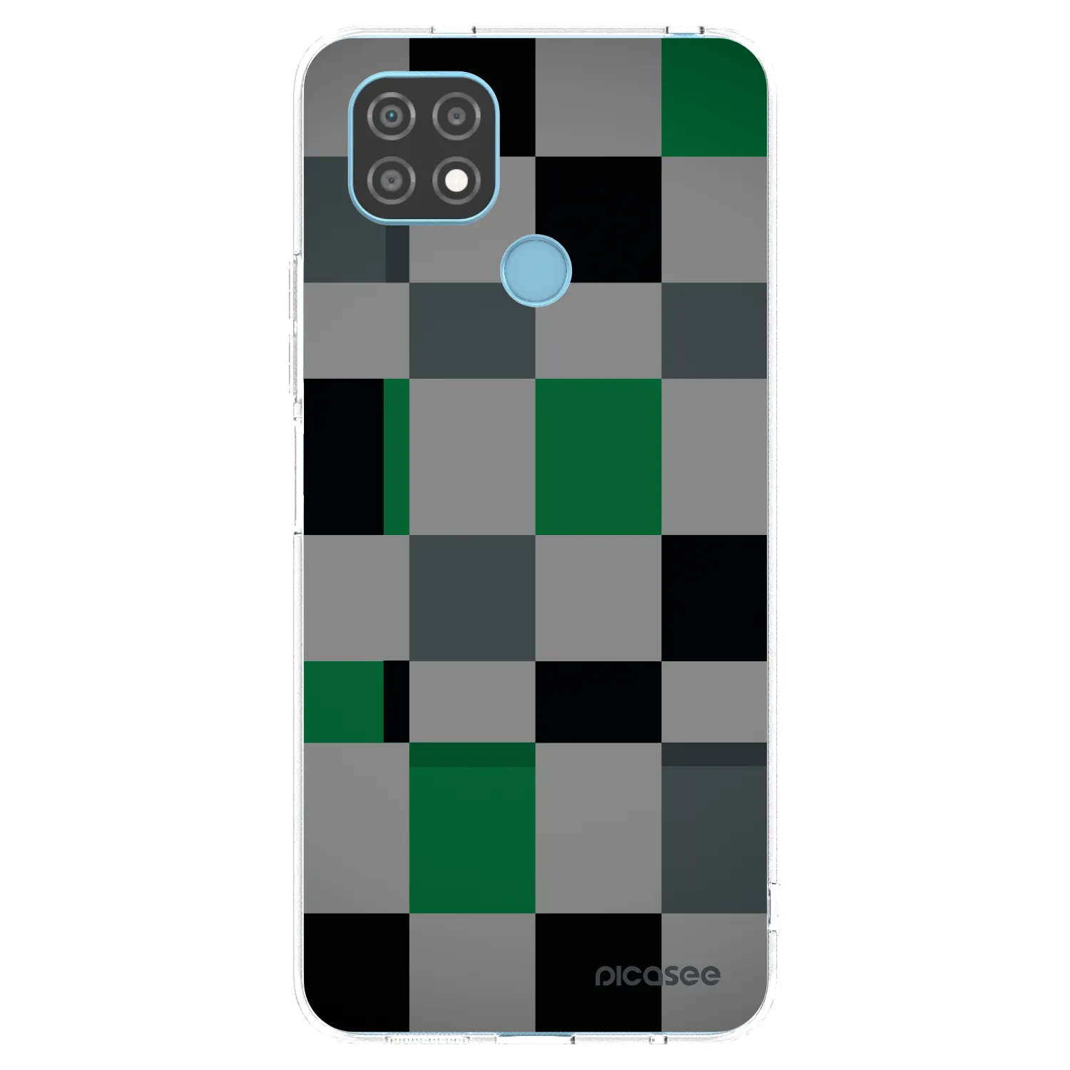 Picasee átlátszó szilikon tok az alábbi mobiltelefonokra Realme C21 - Block Grid