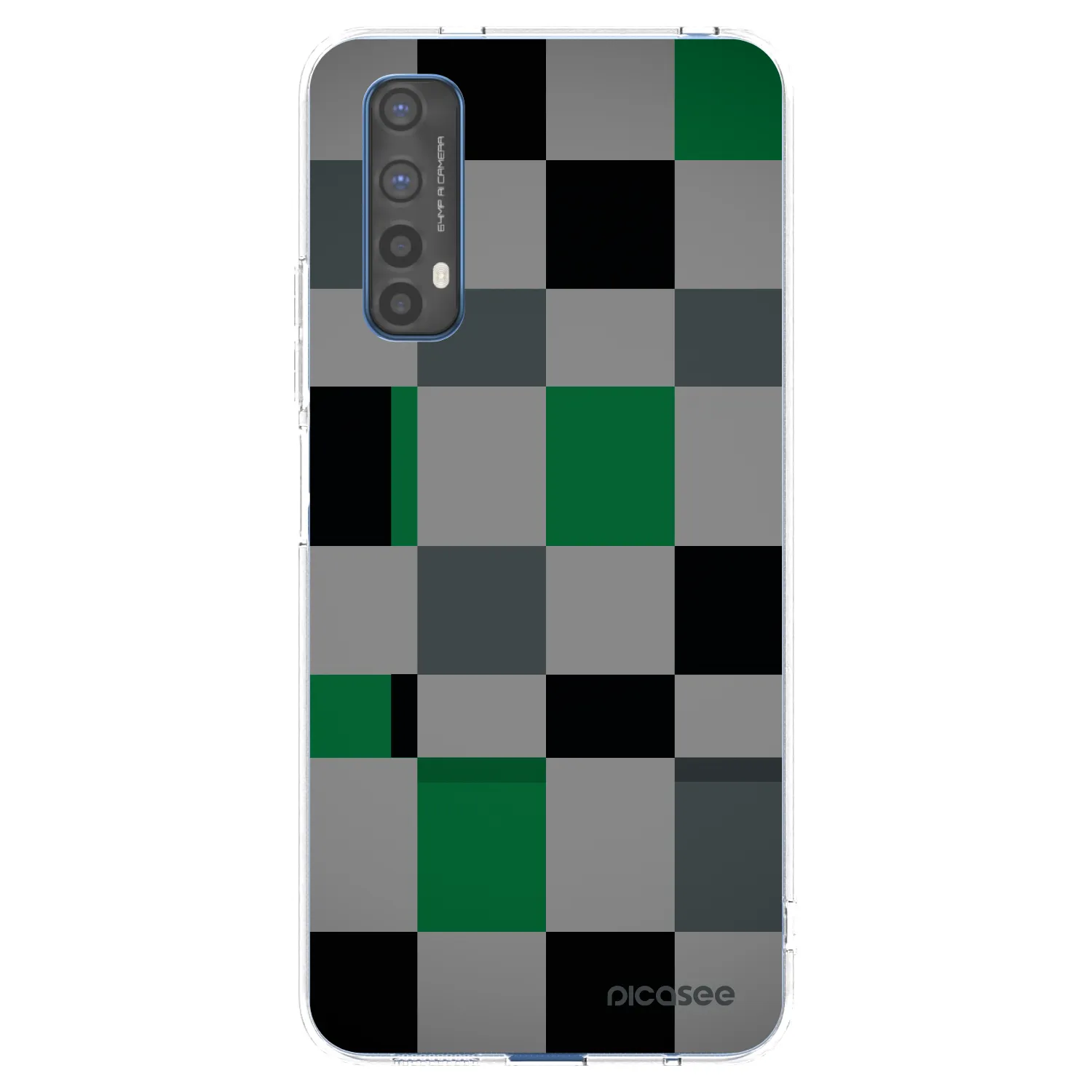 Picasee átlátszó szilikon tok az alábbi mobiltelefonokra Realme 7 - Block Grid