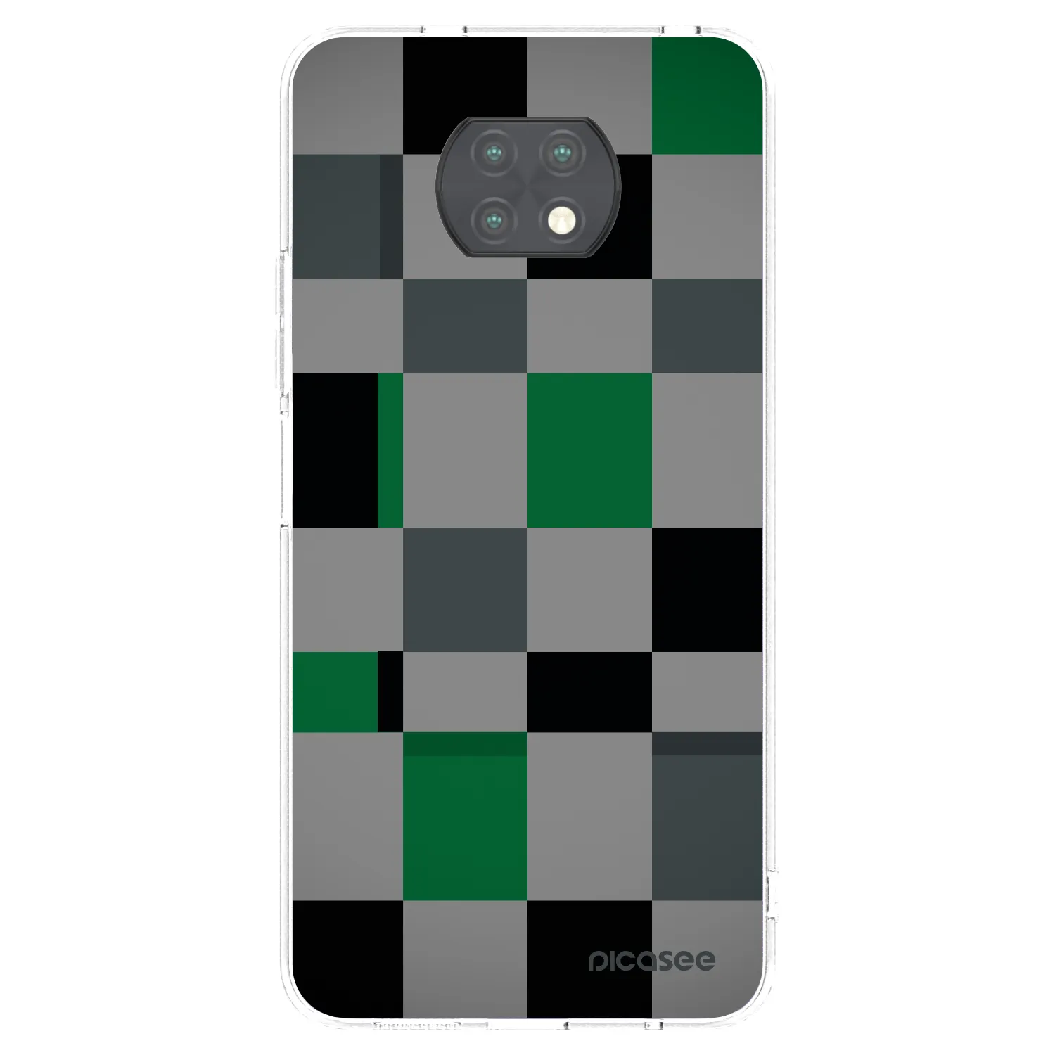 Picasee átlátszó szilikon tok az alábbi mobiltelefonokra Xiaomi Redmi Note 9T - Block Grid