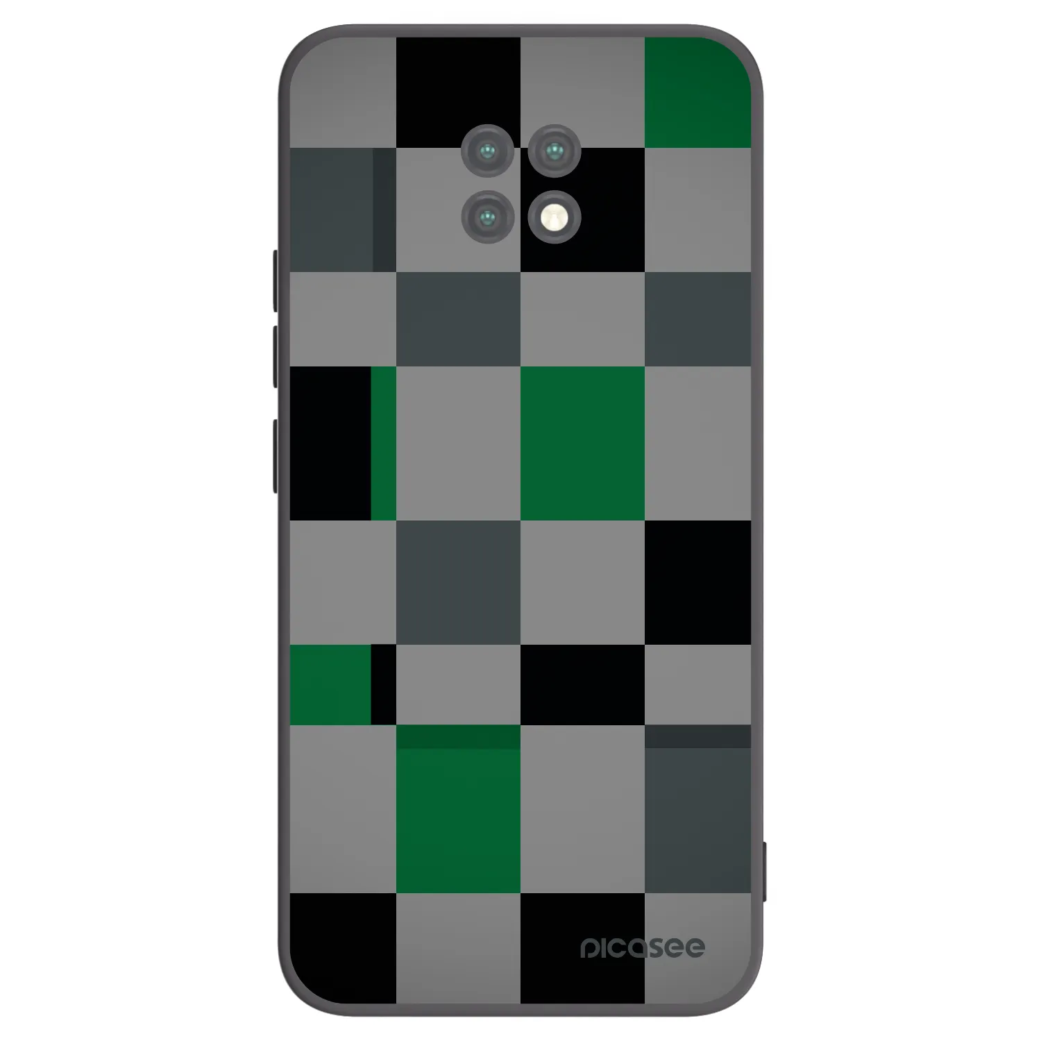 Picasee fekete szilikon tok az alábbi mobiltelefonokra Xiaomi Redmi Note 9T - Block Grid