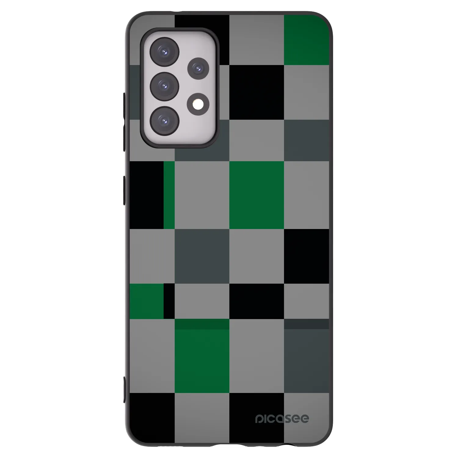 Picasee fekete szilikon tok az alábbi mobiltelefonokra Samsung Galaxy A52s 5G A528B - Block Grid
