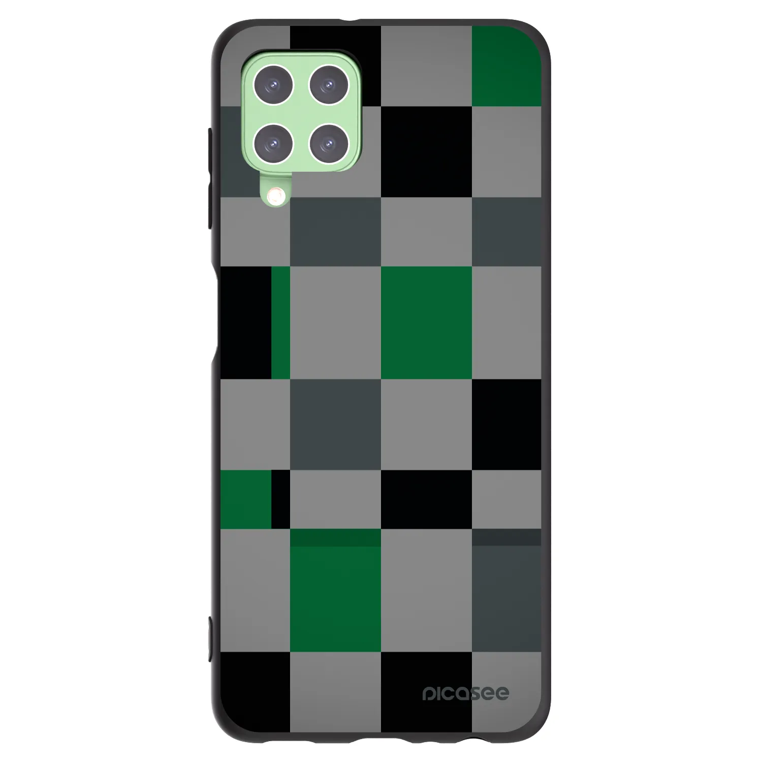 Picasee fekete szilikon tok az alábbi mobiltelefonokra Samsung Galaxy A22 A225F 4G - Block Grid
