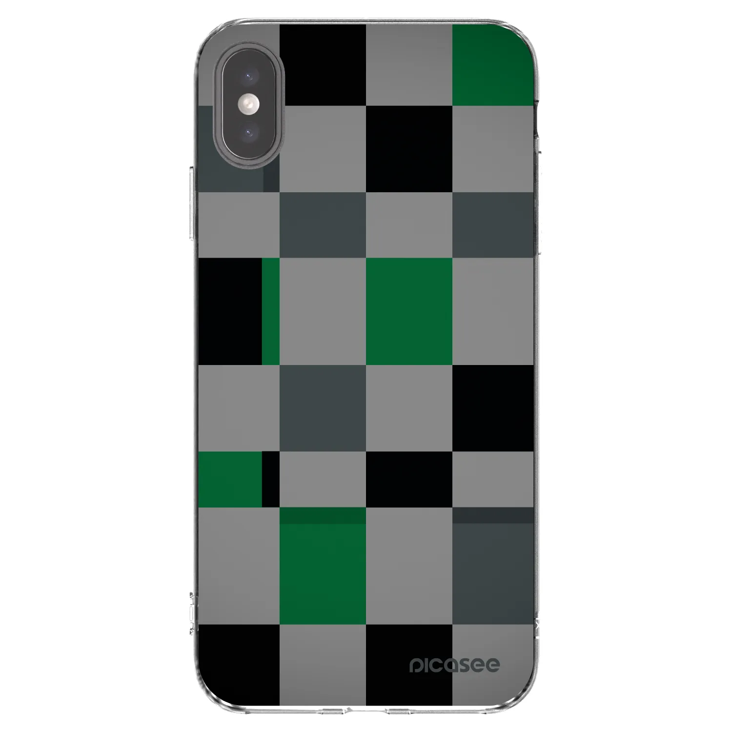 Picasee átlátszó szilikon tok az alábbi mobiltelefonokra Apple iPhone XS Max - Block Grid