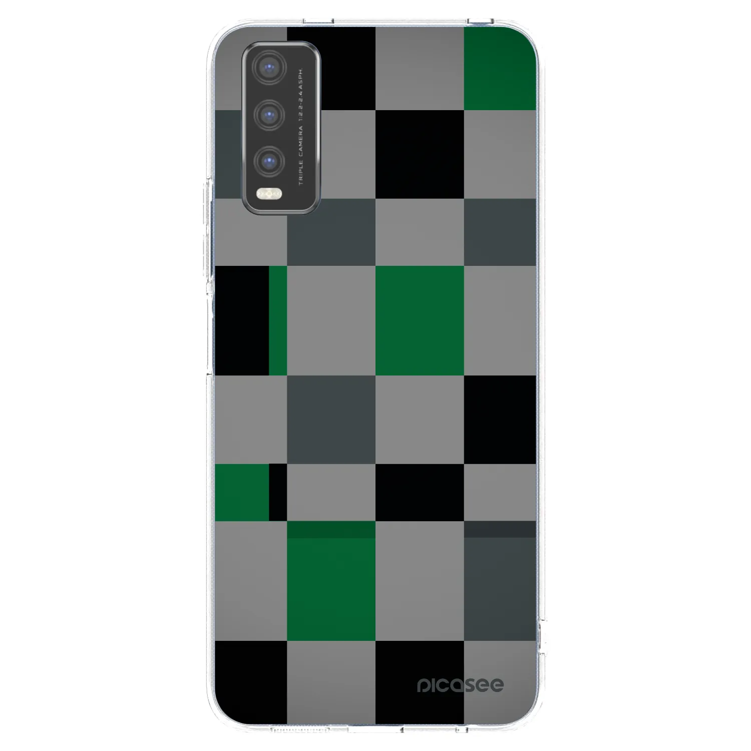 Picasee átlátszó szilikon tok az alábbi mobiltelefonokra Vivo Y20s - Block Grid