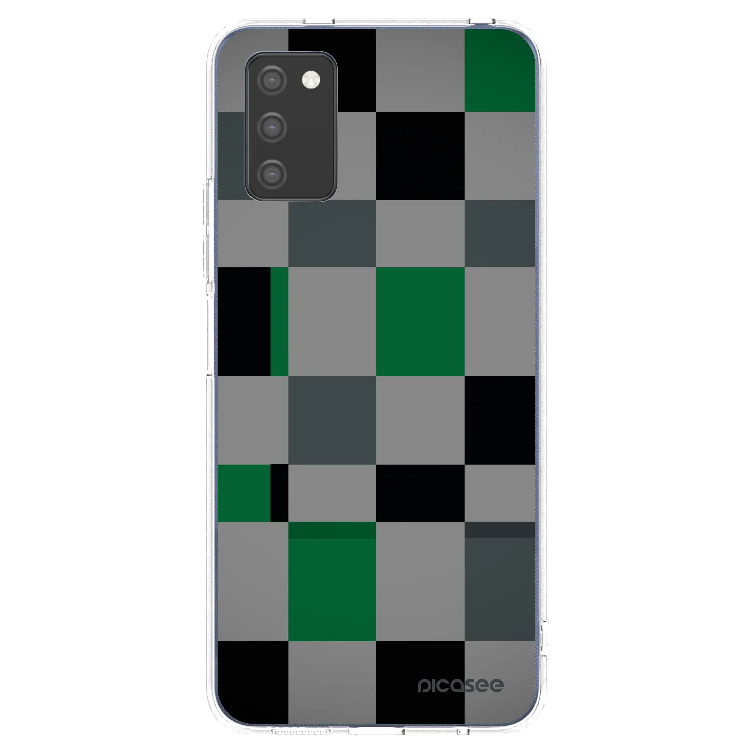 Picasee átlátszó szilikon tok az alábbi mobiltelefonokra Samsung Galaxy A03s A037G - Block Grid