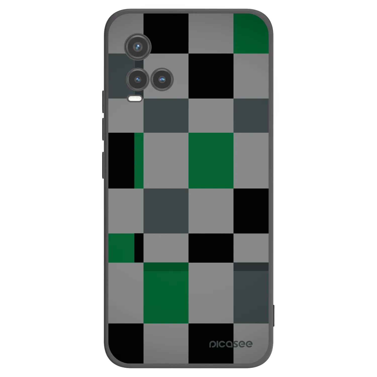 Picasee fekete szilikon tok az alábbi mobiltelefonokra Vivo Y33s - Block Grid