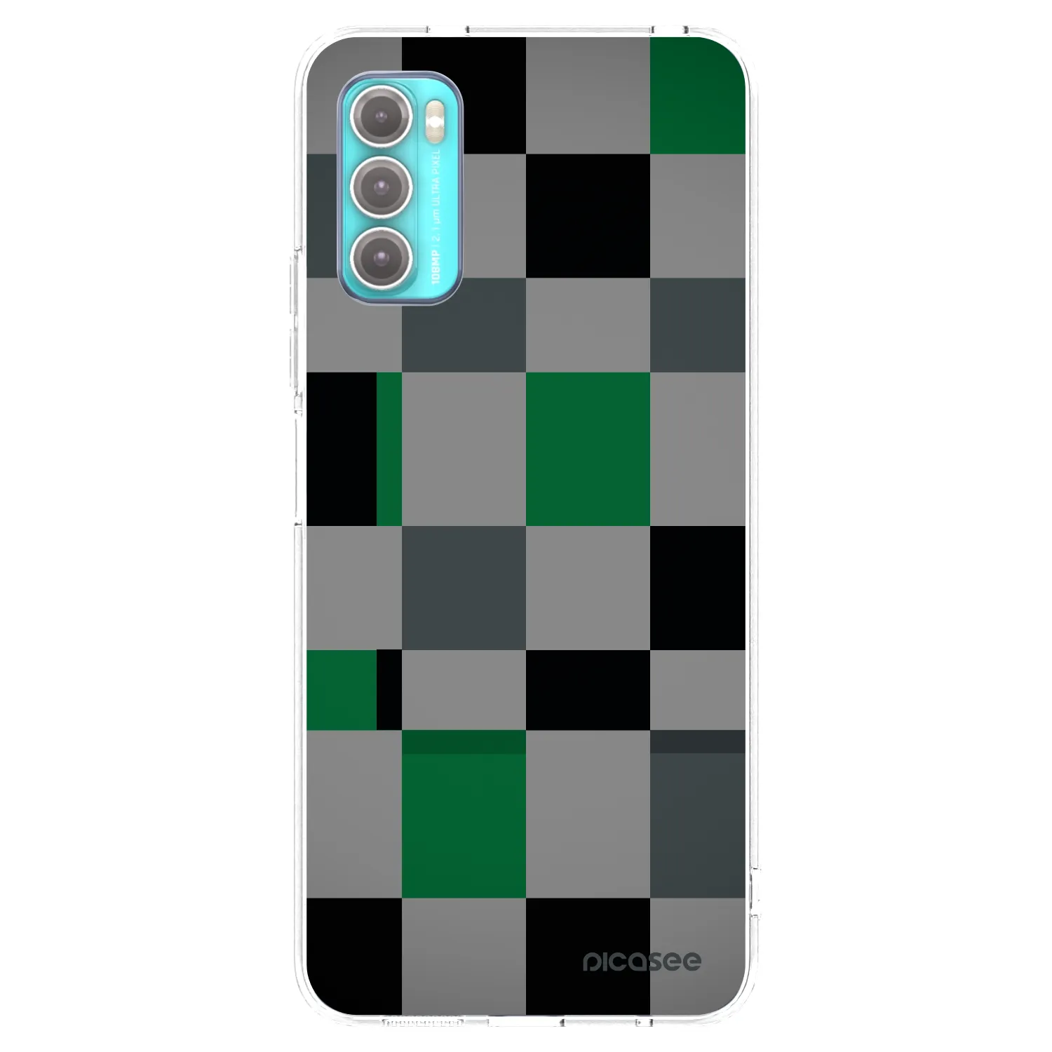 Picasee átlátszó szilikon tok az alábbi mobiltelefonokra Motorola Moto G60 - Block Grid