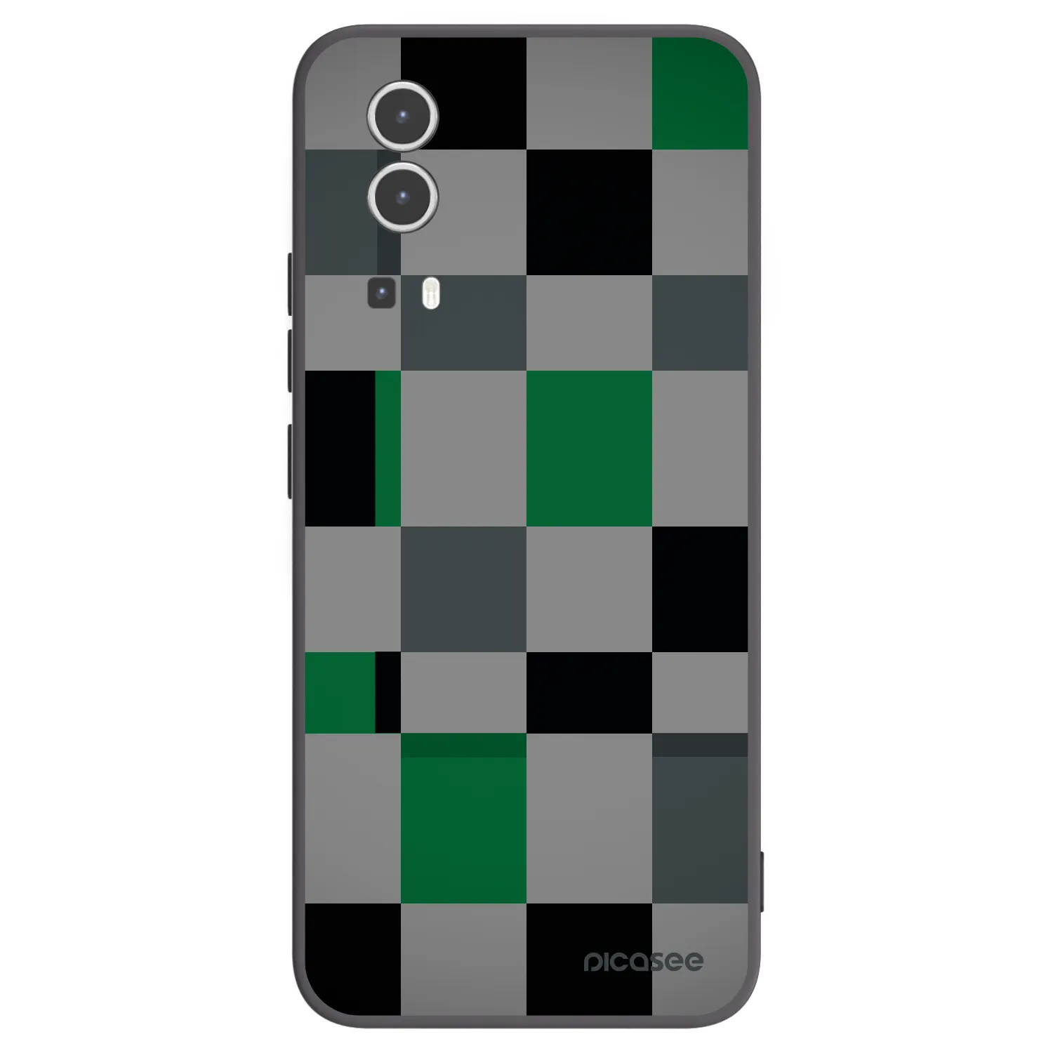 Picasee fekete szilikon tok az alábbi mobiltelefonokra Vivo Y72 5G - Block Grid