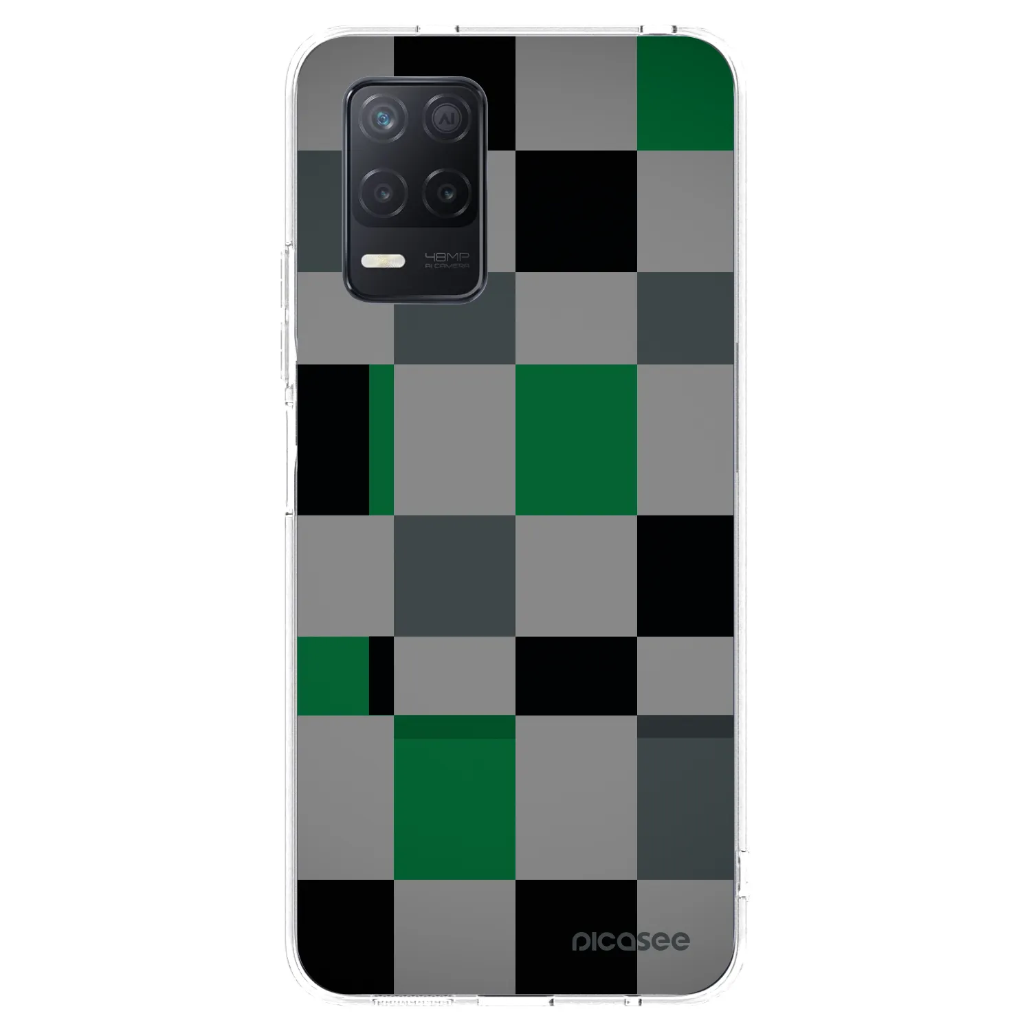 Picasee átlátszó szilikon tok az alábbi mobiltelefonokra Realme 8 5G - Block Grid
