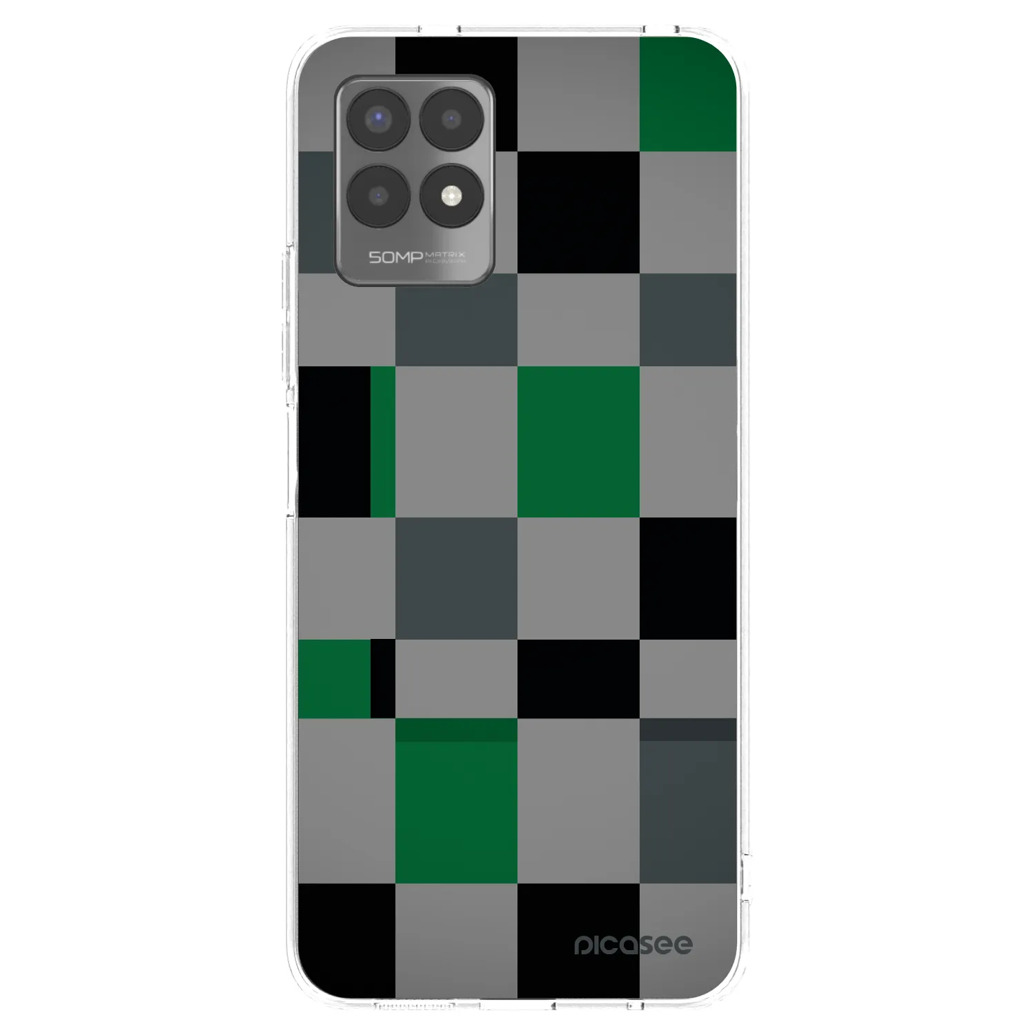Picasee átlátszó szilikon tok az alábbi mobiltelefonokra Realme 8i - Block Grid