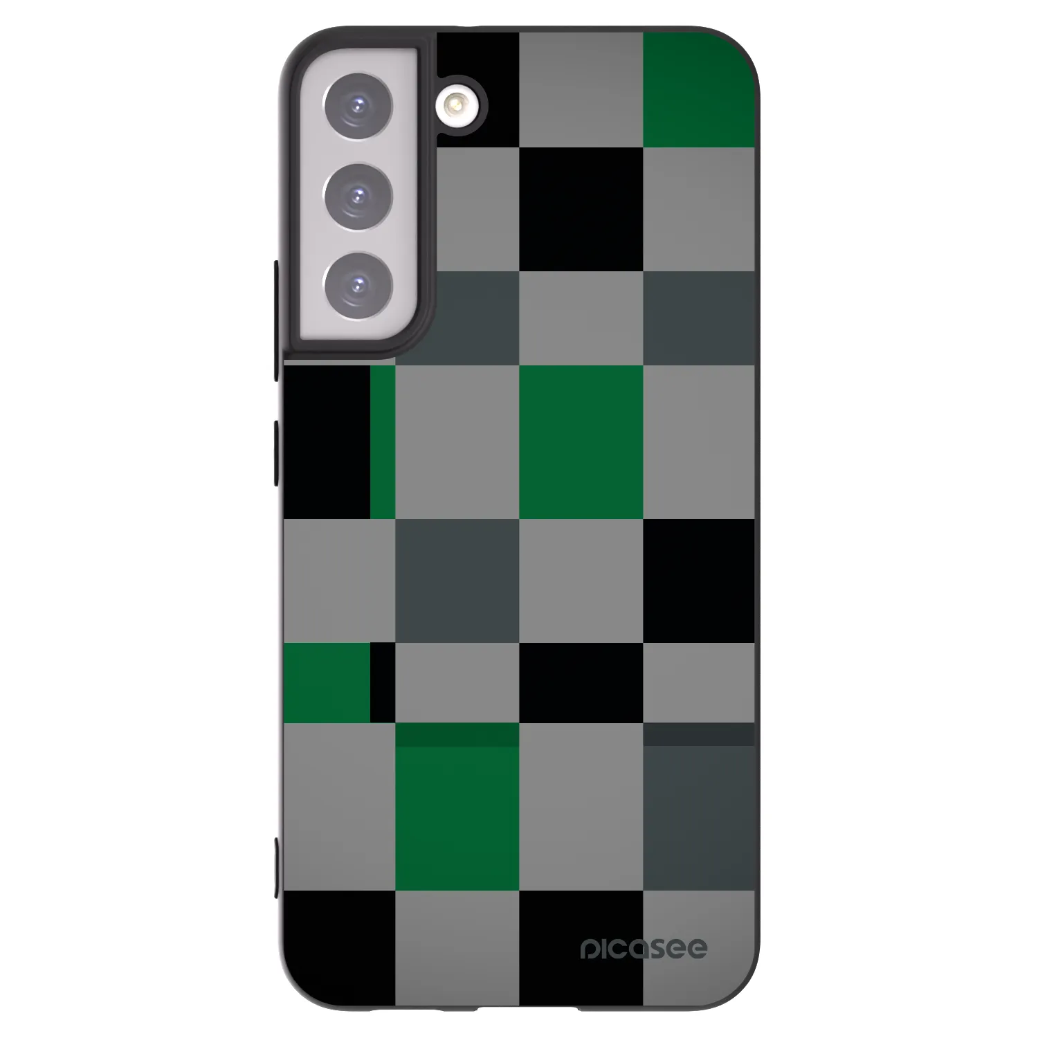 Picasee fekete szilikon tok az alábbi mobiltelefonokra Samsung Galaxy S22+ 5G - Block Grid
