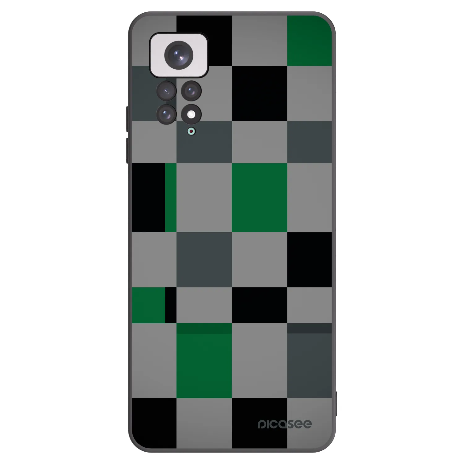 Picasee fekete szilikon tok az alábbi mobiltelefonokra Xiaomi Redmi Note 11 - Block Grid