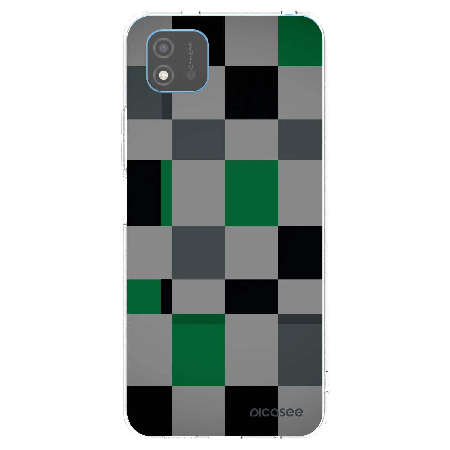 Picasee átlátszó szilikon tok az alábbi mobiltelefonokra Realme C11 (2021) - Block Grid