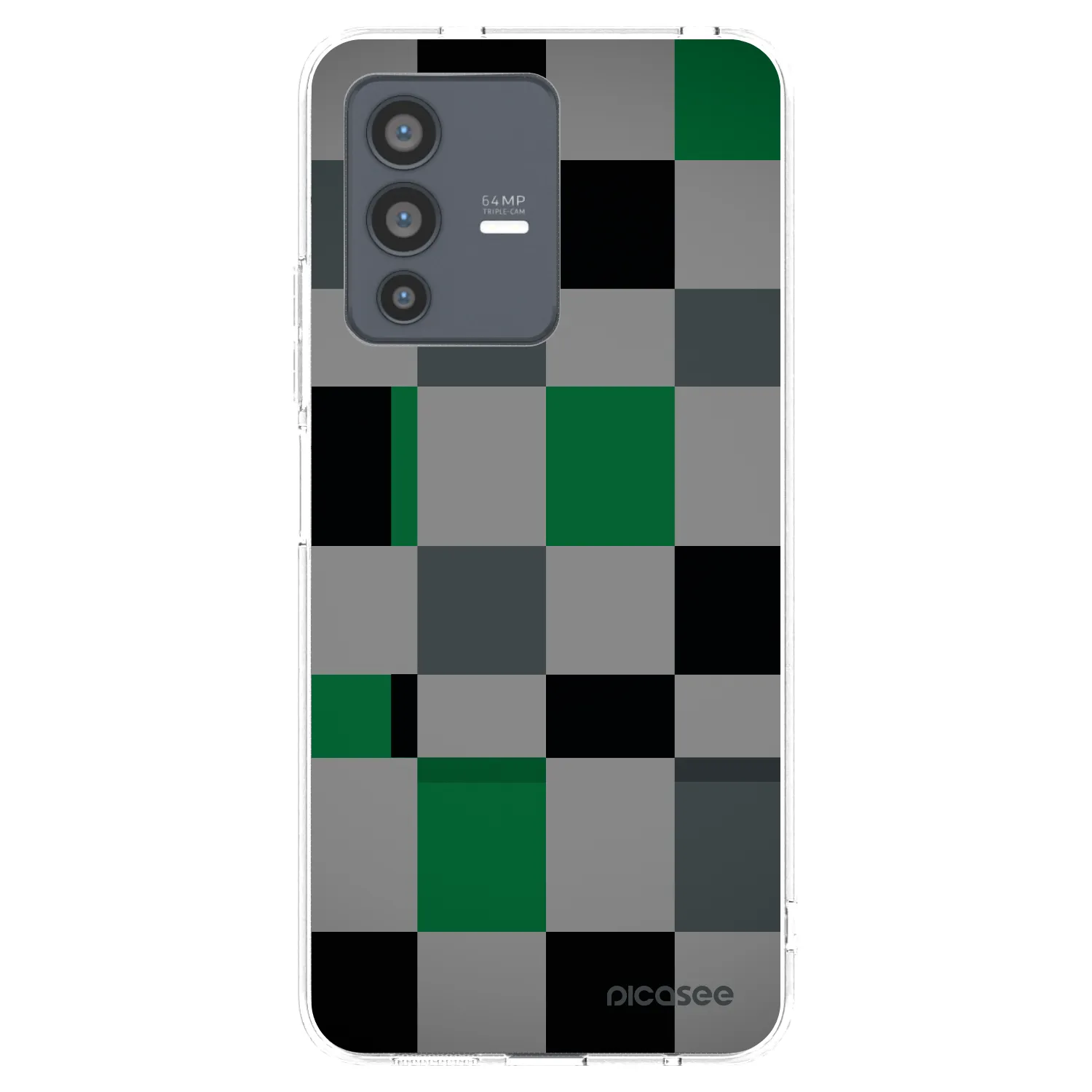 Picasee átlátszó szilikon tok az alábbi mobiltelefonokra Vivo V23 5G - Block Grid
