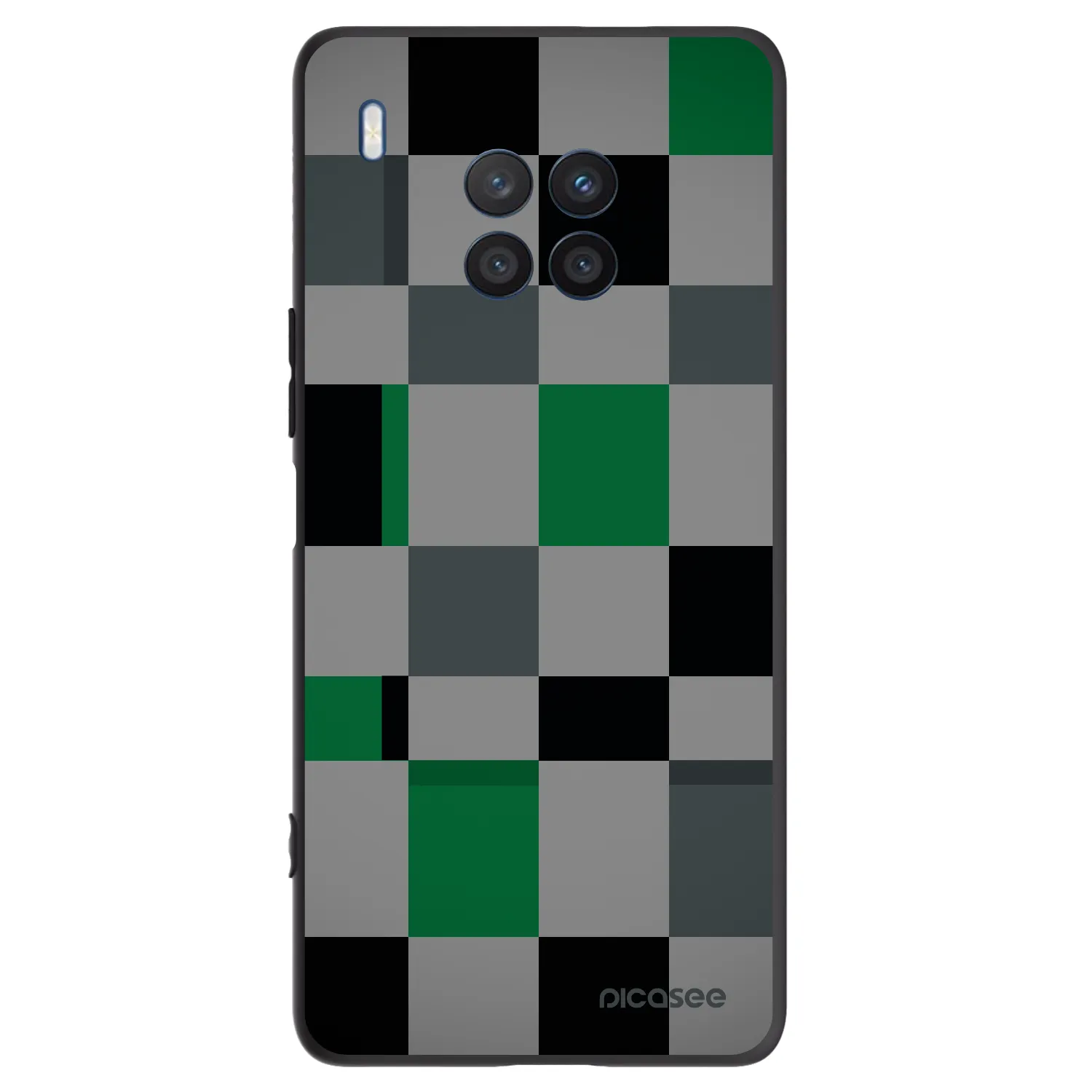 Picasee fekete szilikon tok az alábbi mobiltelefonokra Honor 50 Lite - Block Grid