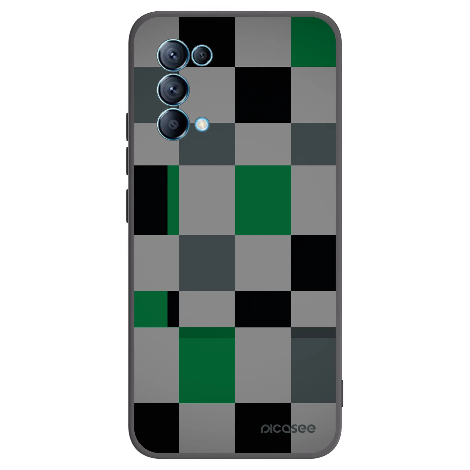 Picasee fekete szilikon tok az alábbi mobiltelefonokra OPPO A16s - Block Grid