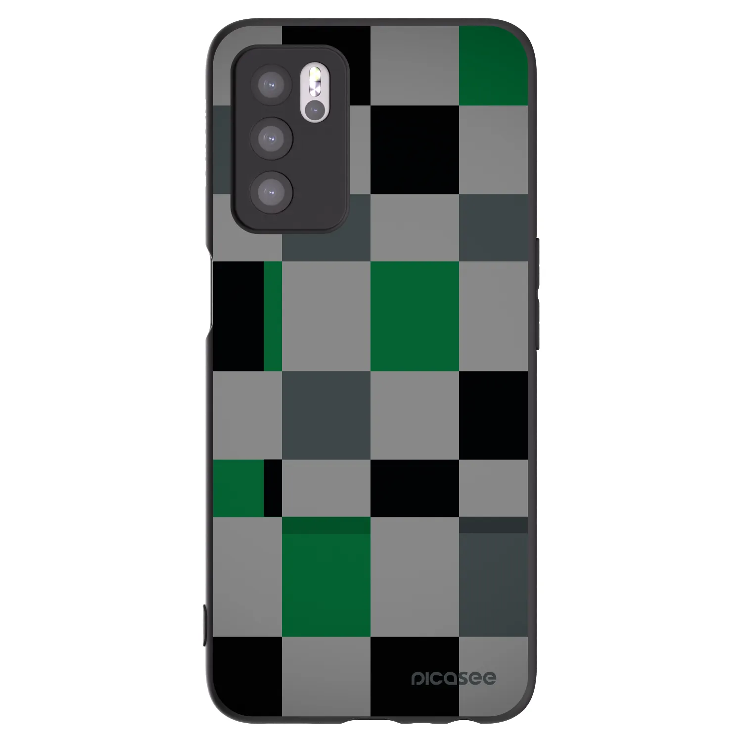 Picasee fekete szilikon tok az alábbi mobiltelefonokra OPPO A16s - Block Grid