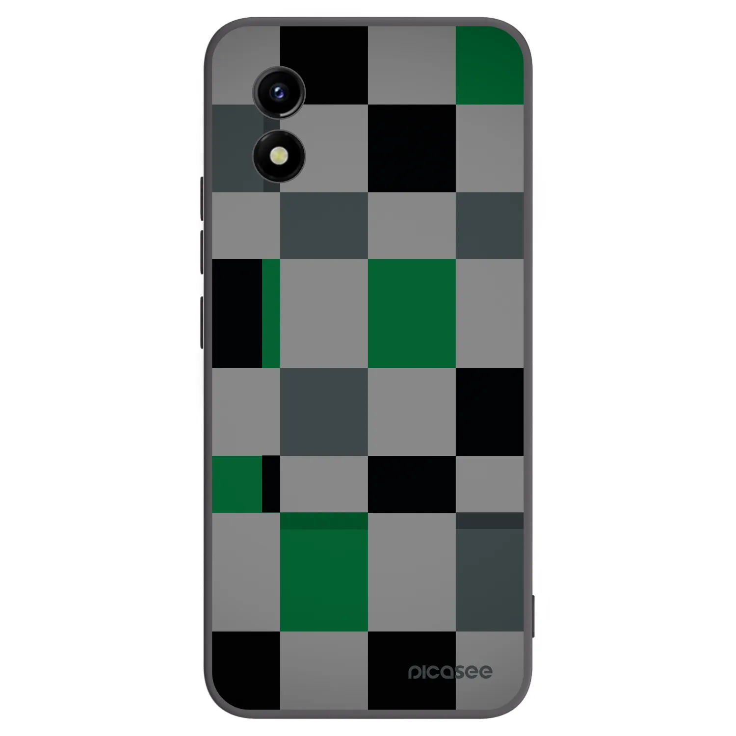 Picasee fekete szilikon tok az alábbi mobiltelefonokra Vivo Y01 - Block Grid