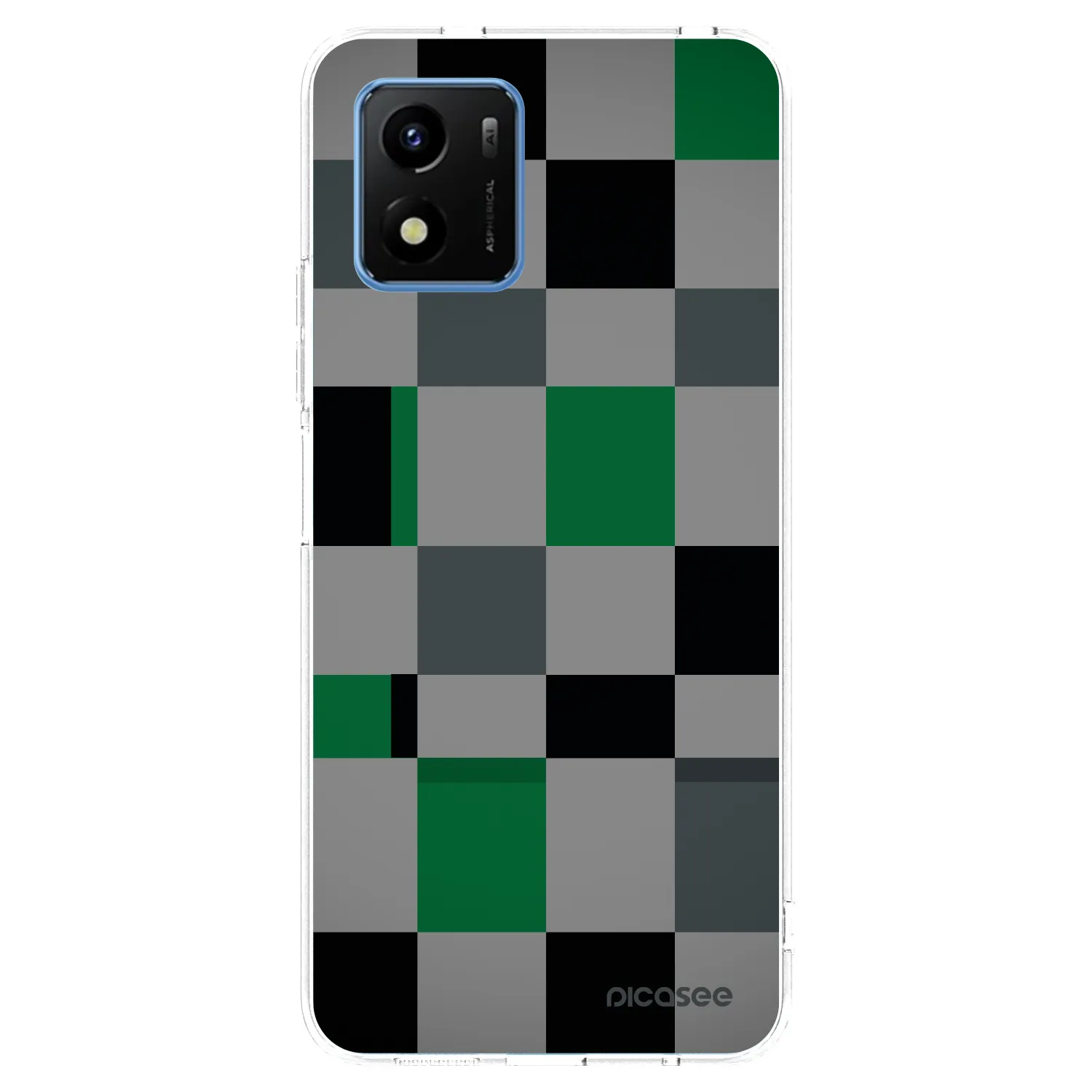 Picasee átlátszó szilikon tok az alábbi mobiltelefonokra Vivo Y01 - Block Grid