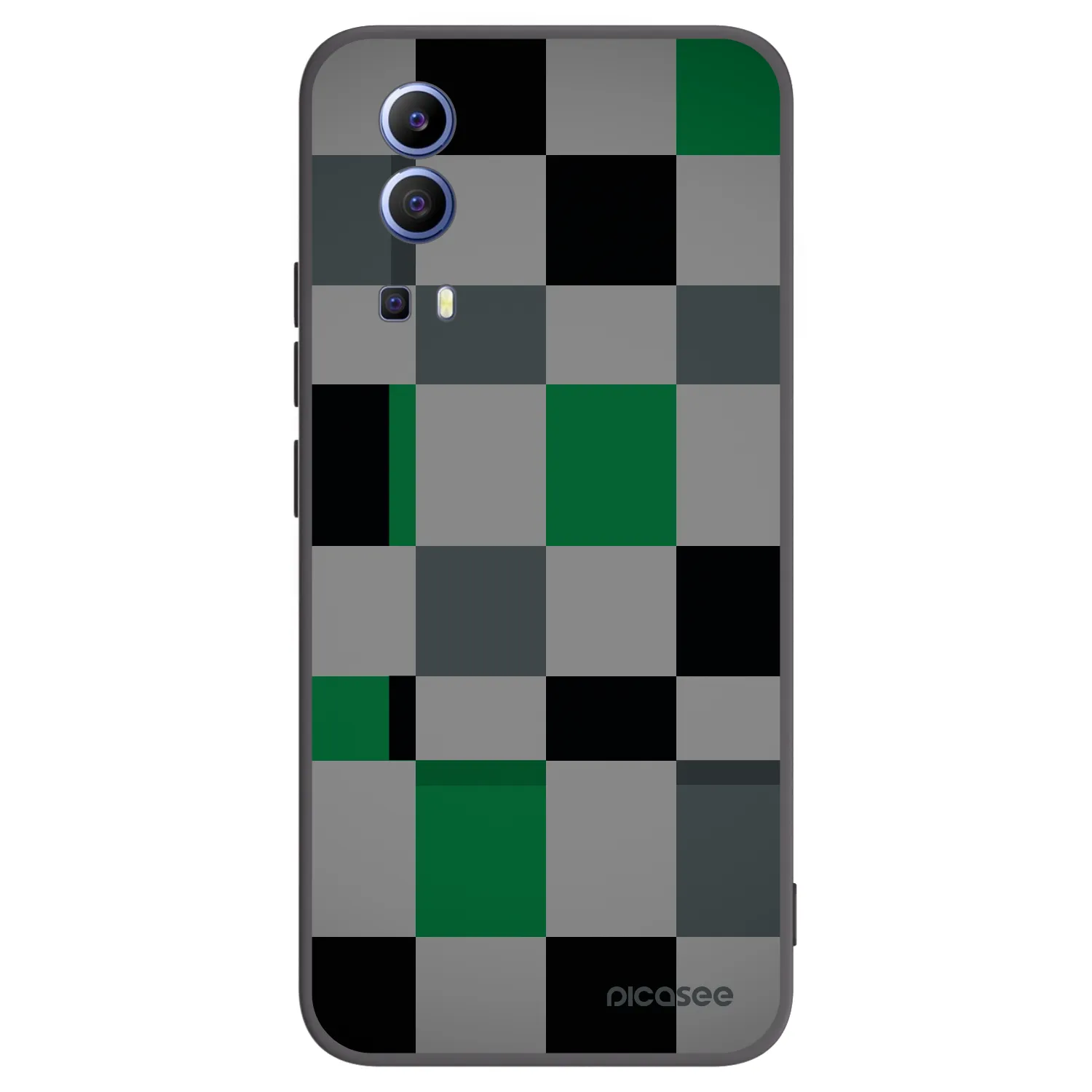 Picasee fekete szilikon tok az alábbi mobiltelefonokra Vivo Y52 5G - Block Grid