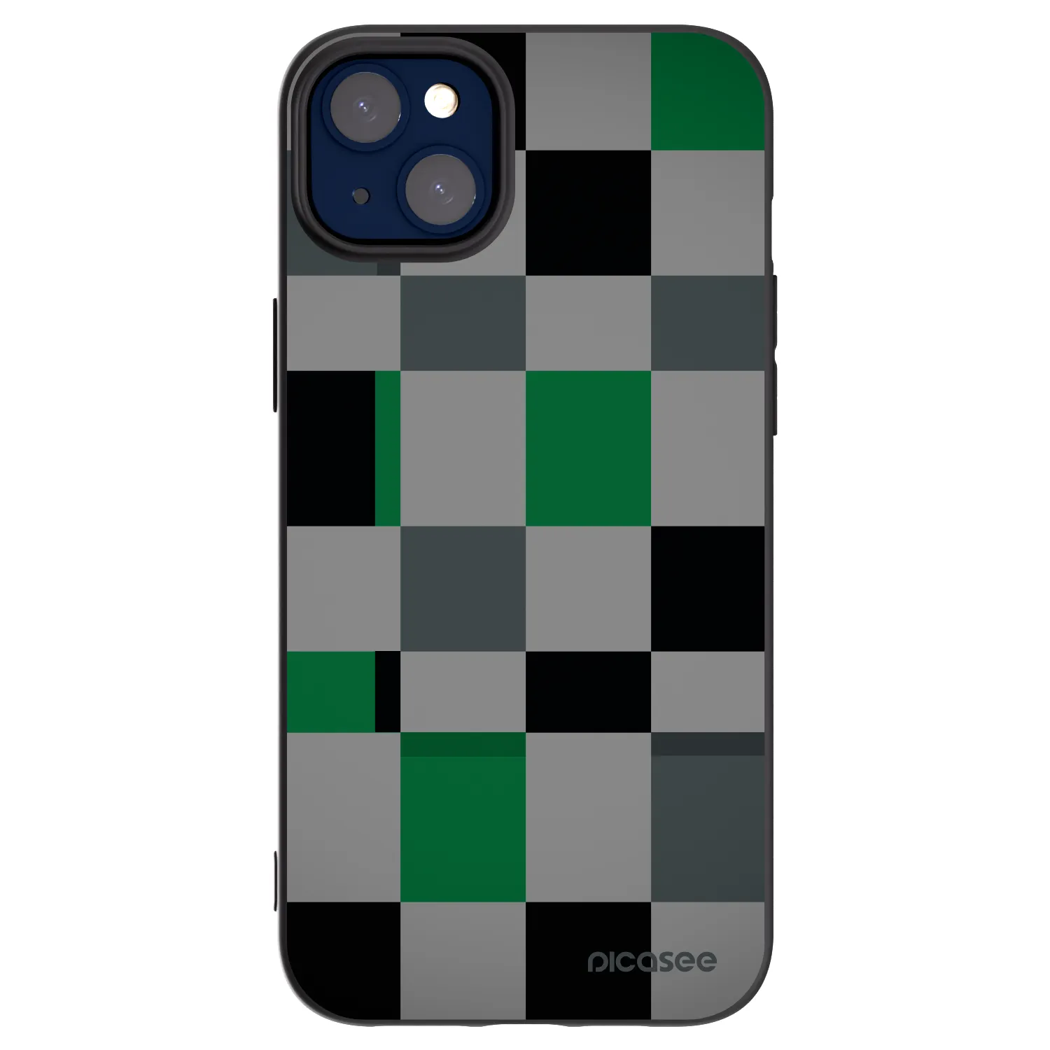 Picasee fekete szilikon tok az alábbi mobiltelefonokra Apple iPhone 14 Plus - Block Grid