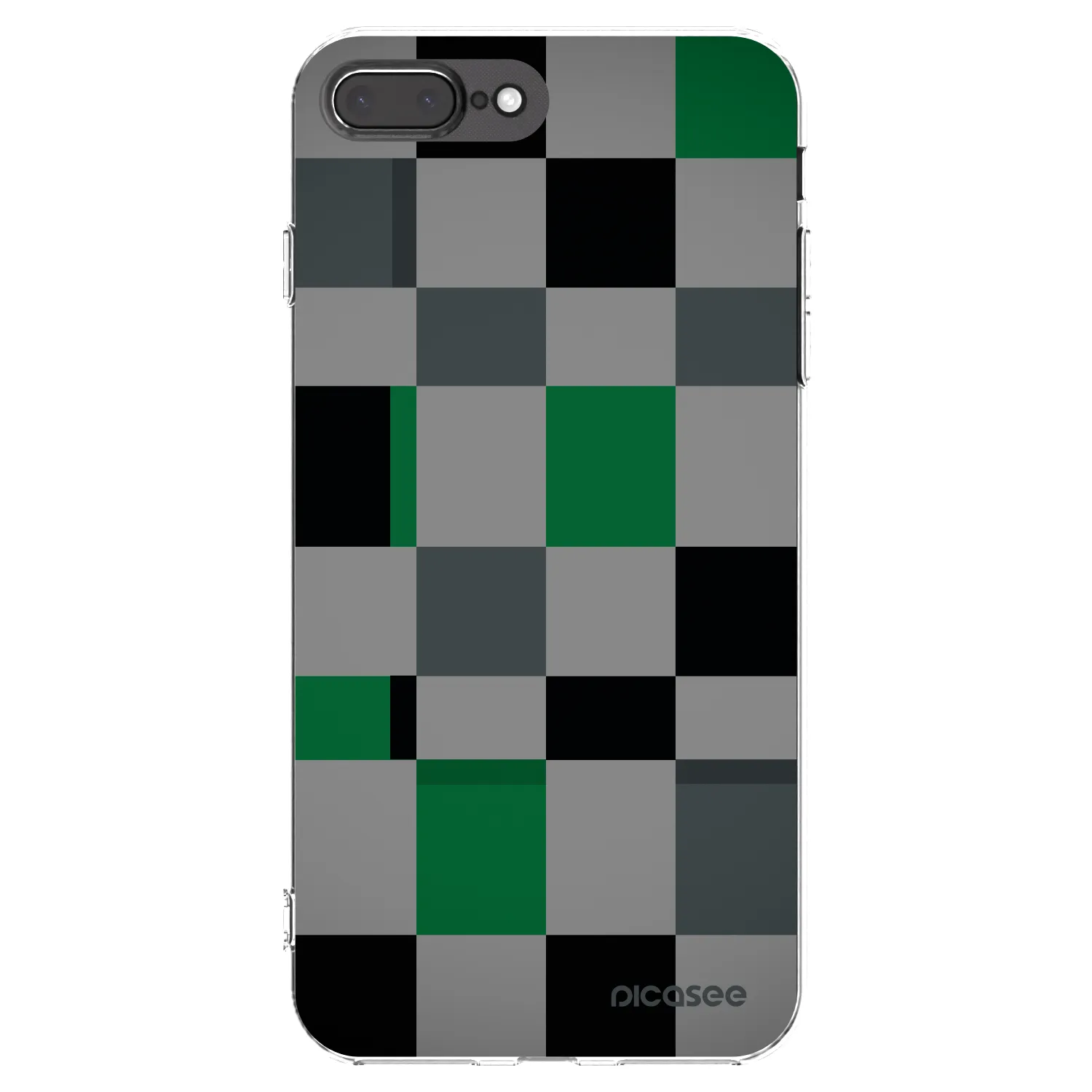 Picasee átlátszó szilikon tok az alábbi mobiltelefonokra Apple iPhone 8 Plus - Block Grid