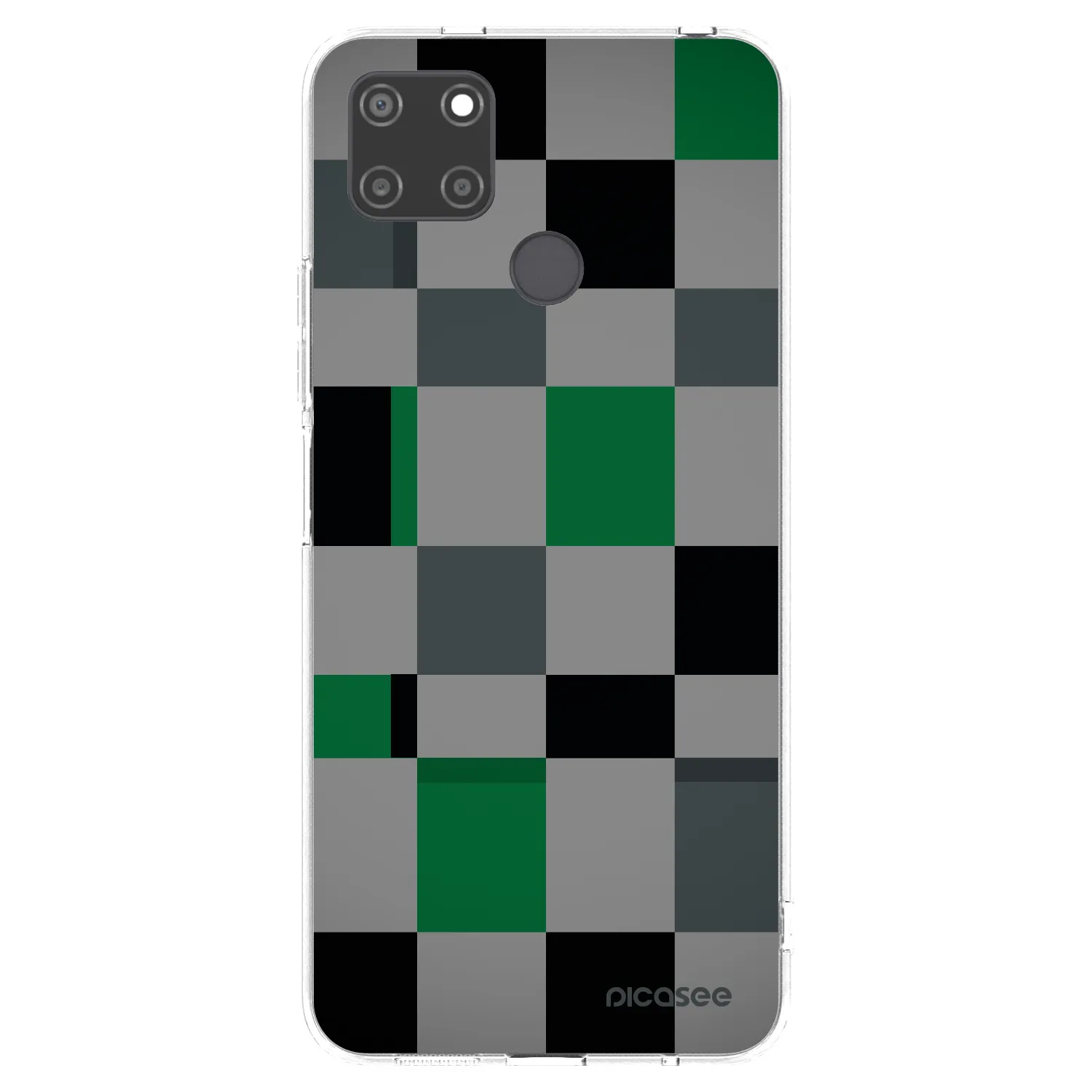 Picasee átlátszó szilikon tok az alábbi mobiltelefonokra Realme C21Y - Block Grid