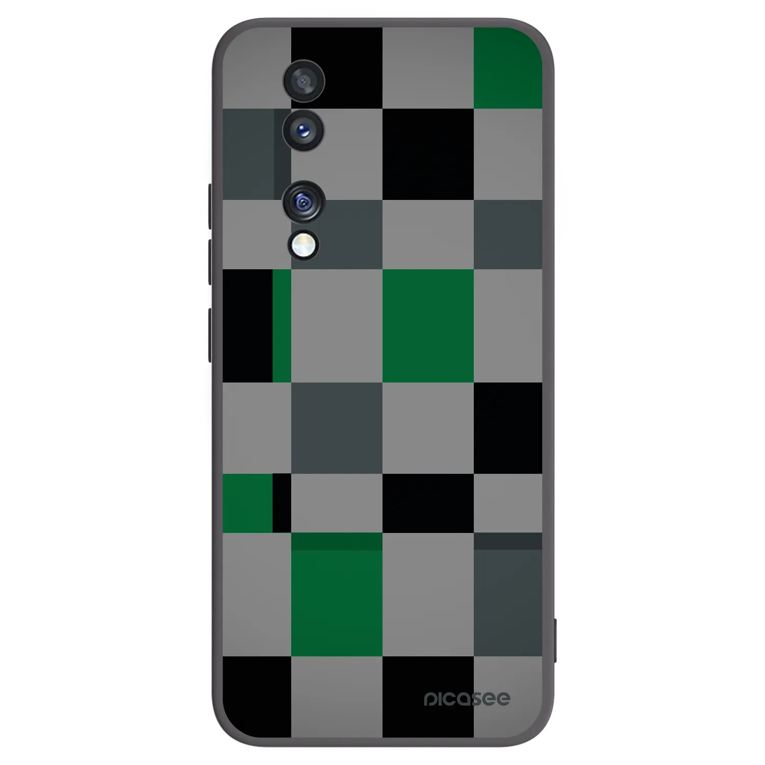 Picasee fekete szilikon tok az alábbi mobiltelefonokra Honor 70 - Block Grid
