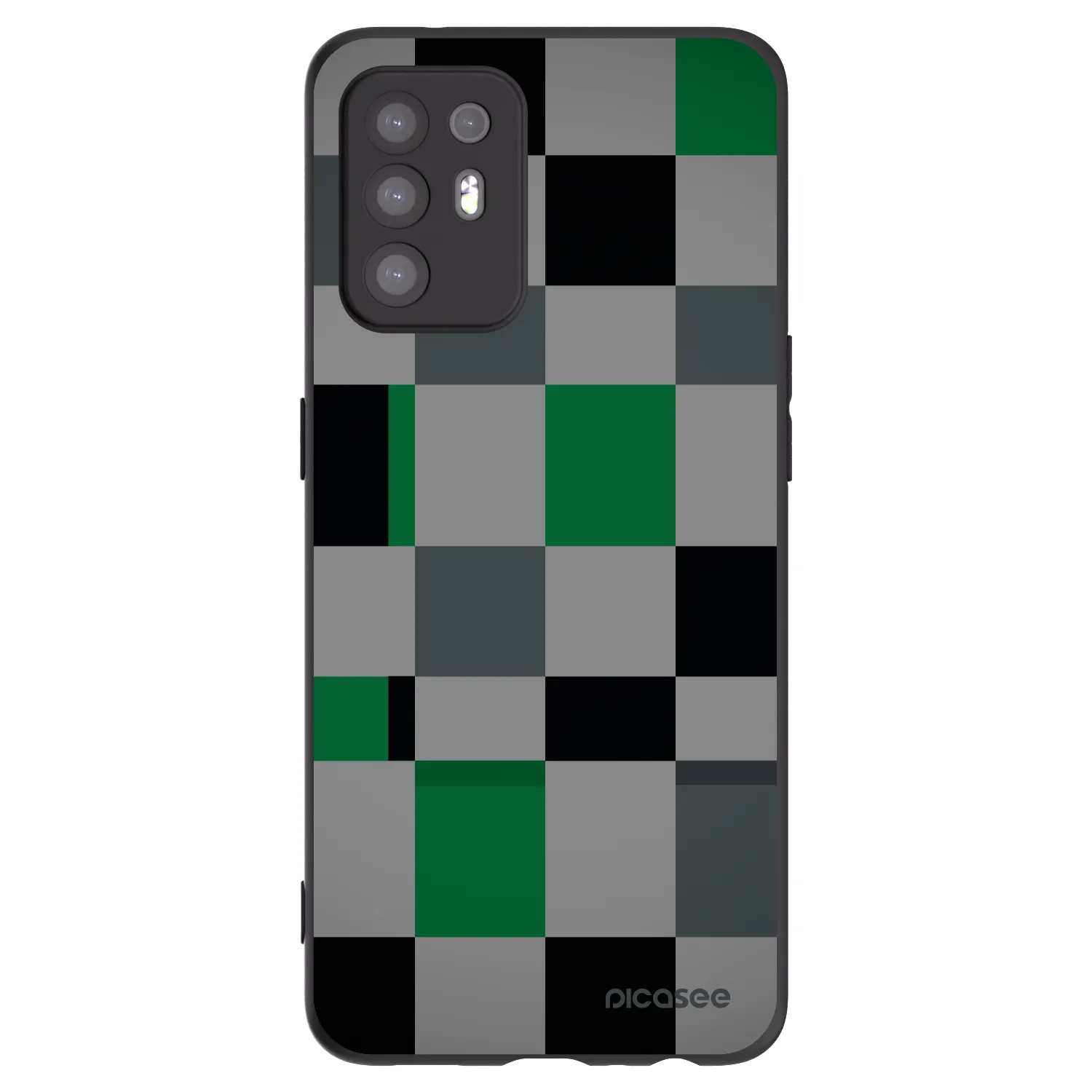 Picasee fekete szilikon tok az alábbi mobiltelefonokra OPPO A94 5G - Block Grid